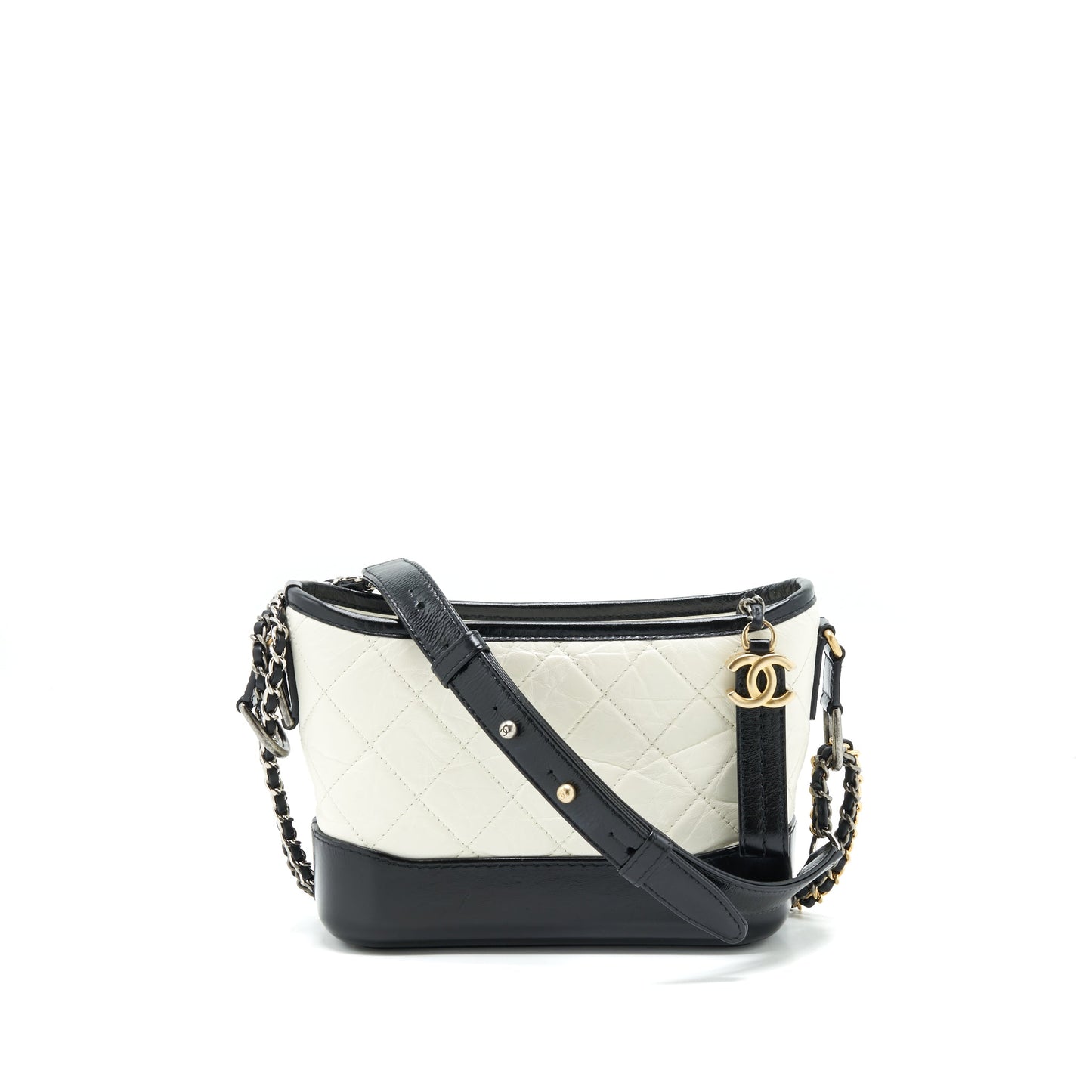 Chanel Gabrielle hobo Black White Small Shoulder Bag Black 2