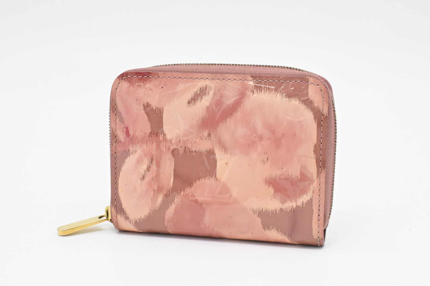 Louis Vuitton Compact Zippy Ikat Bloom Vernis Leather Pink Wallet Case