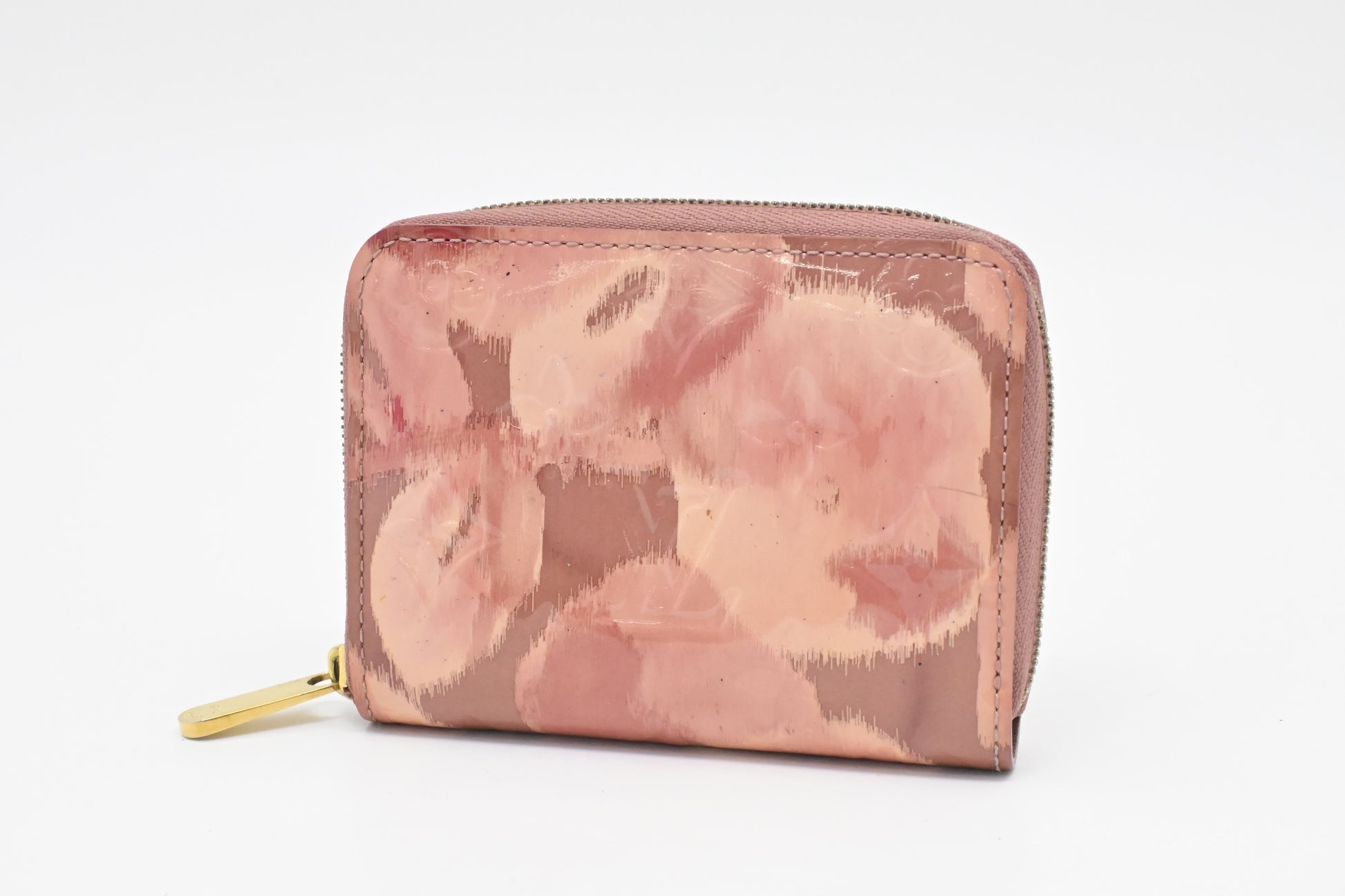 Louis Vuitton Compact Zippy Ikat Bloom Vernis Leather Pink Wallet Case