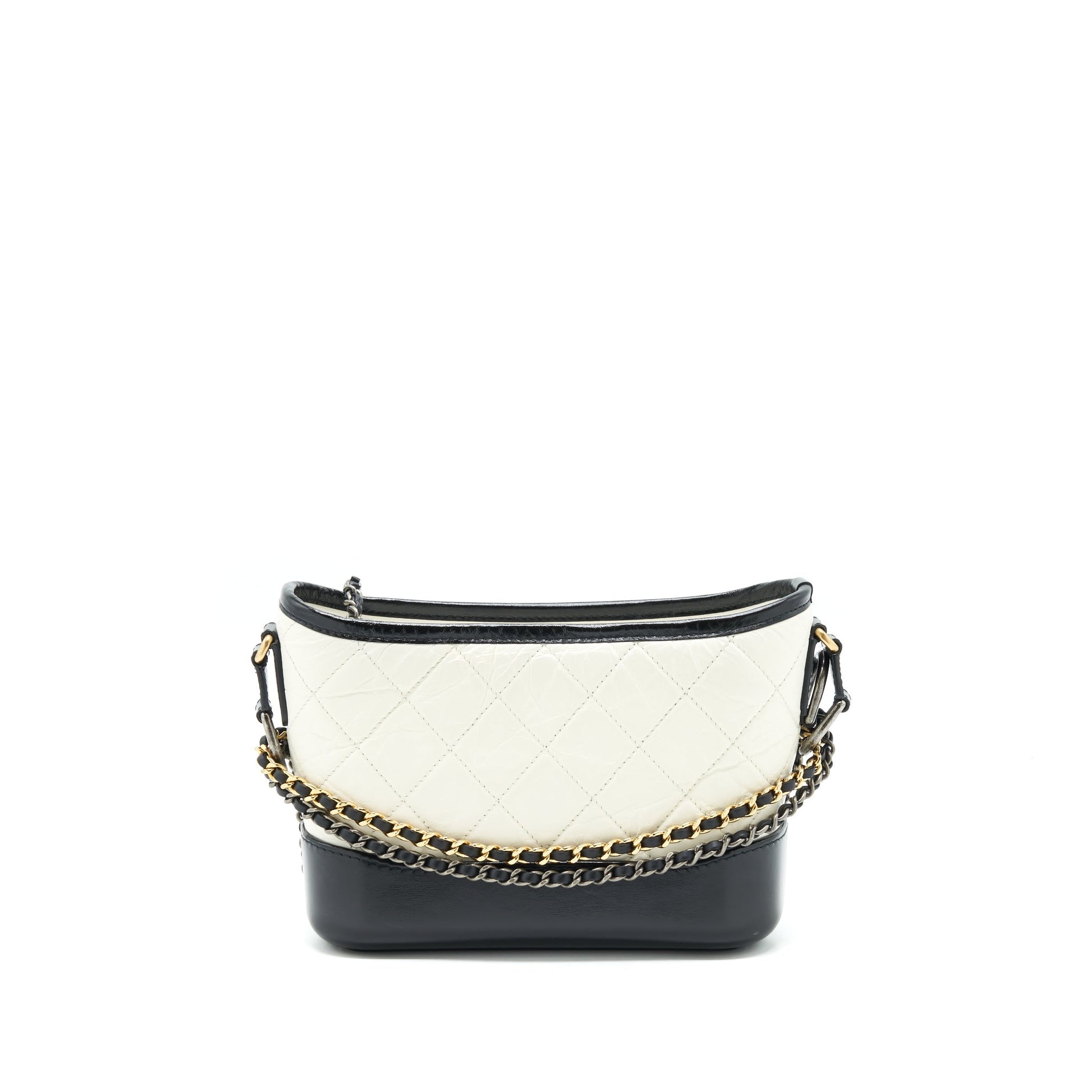 Chanel Gabrielle hobo Black White Small Shoulder Bag Black 2