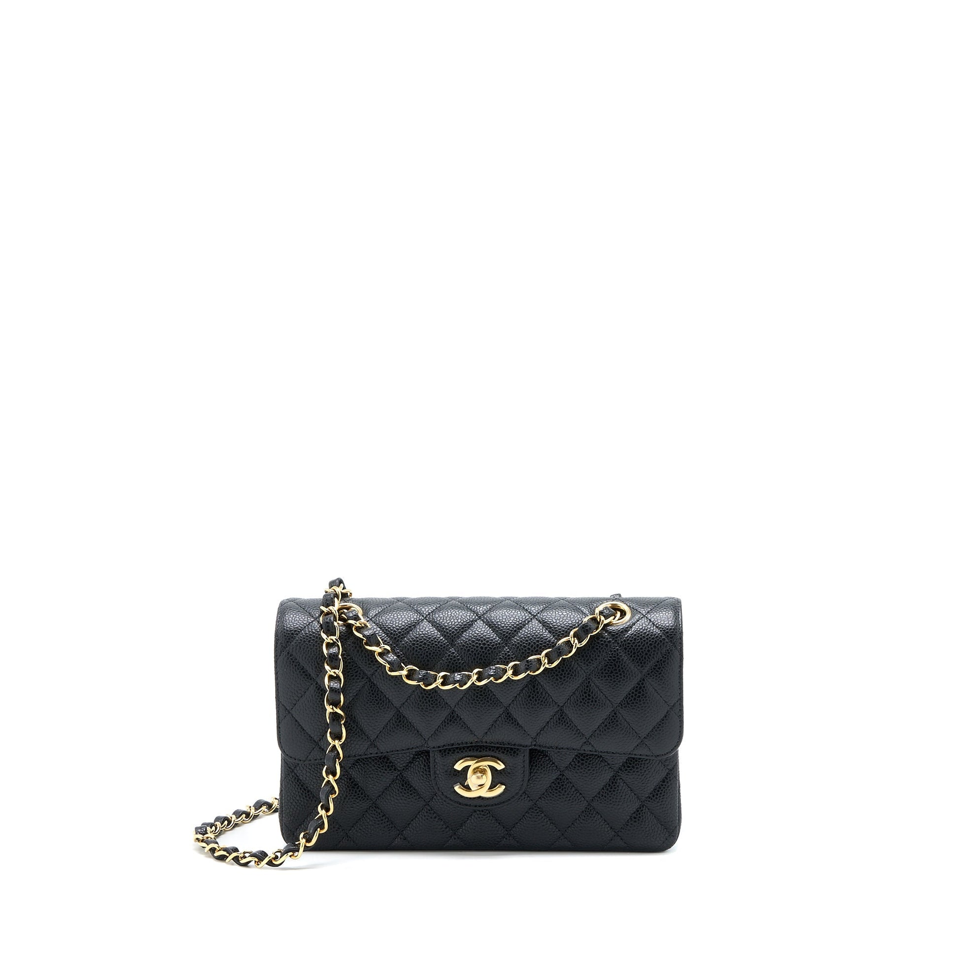 Chanel Classic Double Flap Caviar GHW Microchip Black Small Shoulder Bag Microchip 5