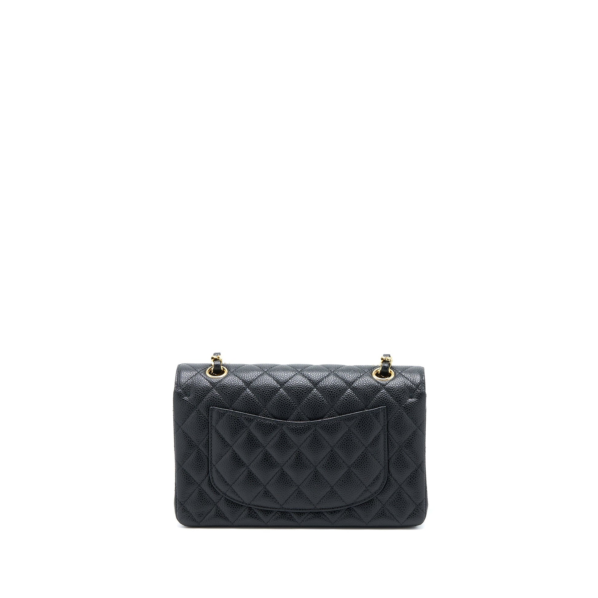Chanel Classic Double Flap Caviar GHW Microchip Black Small Shoulder Bag Microchip 5