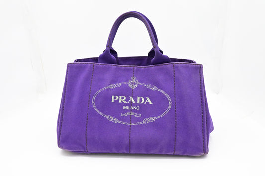 Prada Canapa Tote In Viola Handbag Canvas Tote Bag