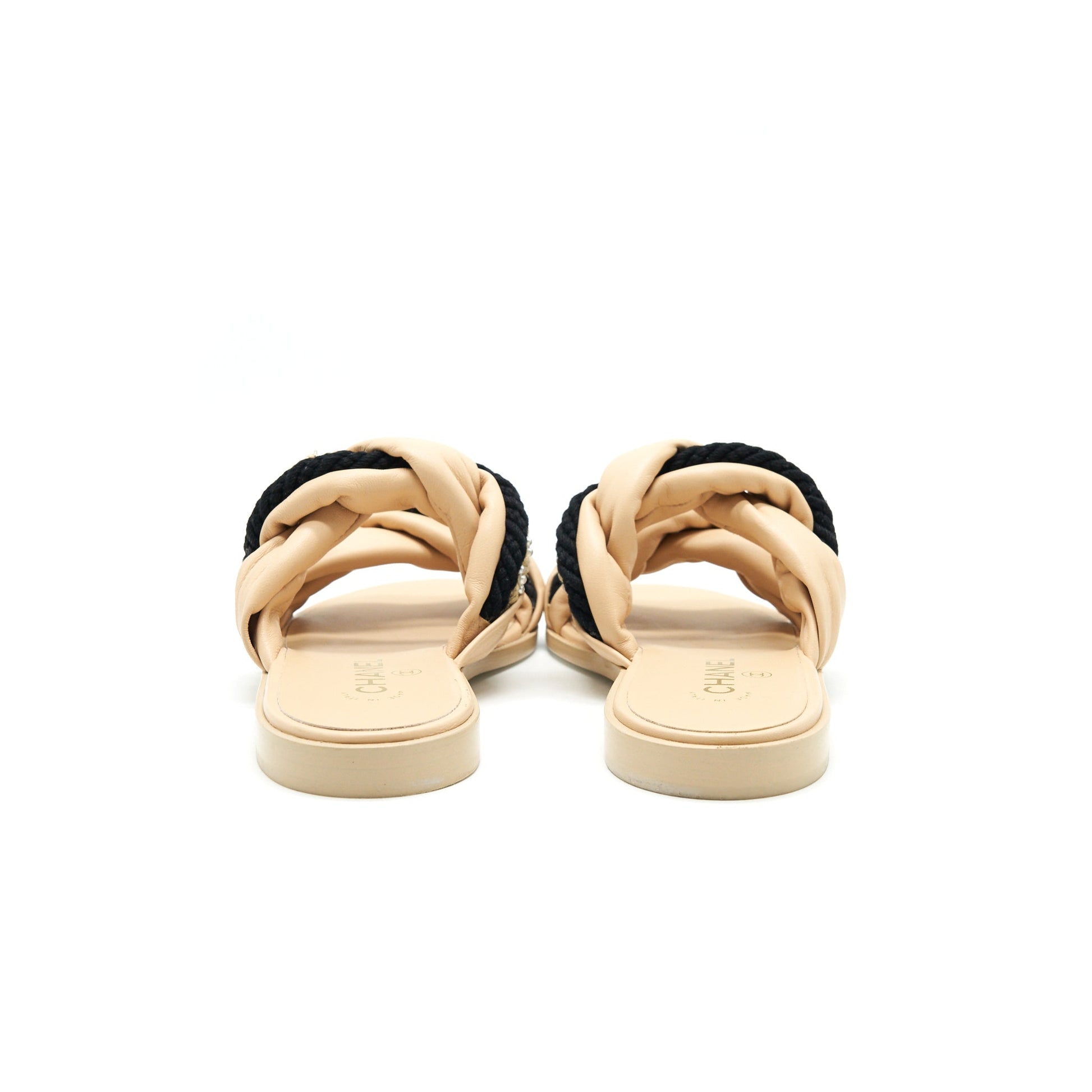 Chanel 19S Mule Beige/ Black Size37C