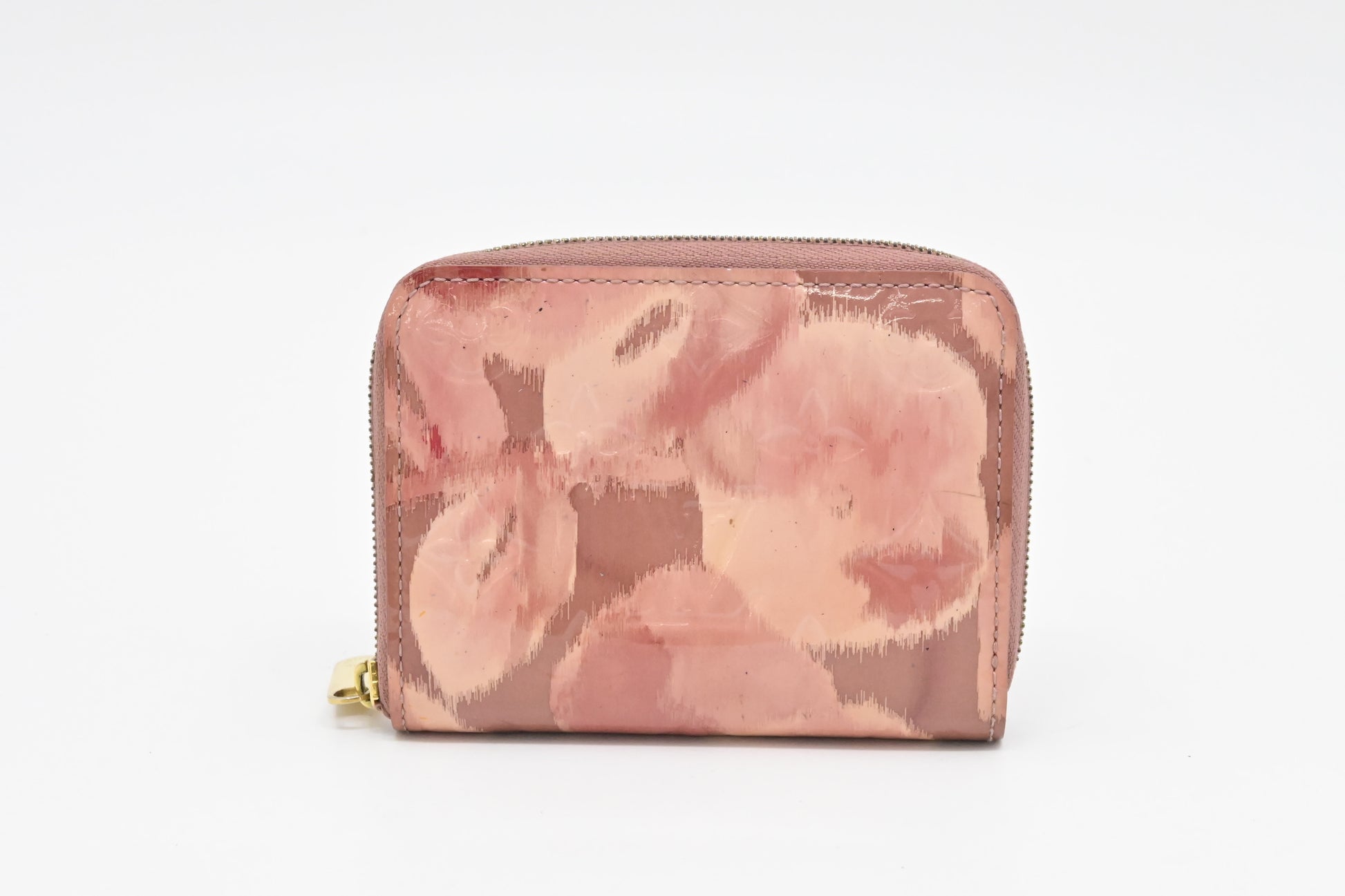 Louis Vuitton Compact Zippy Ikat Bloom Vernis Leather Pink Wallet Case