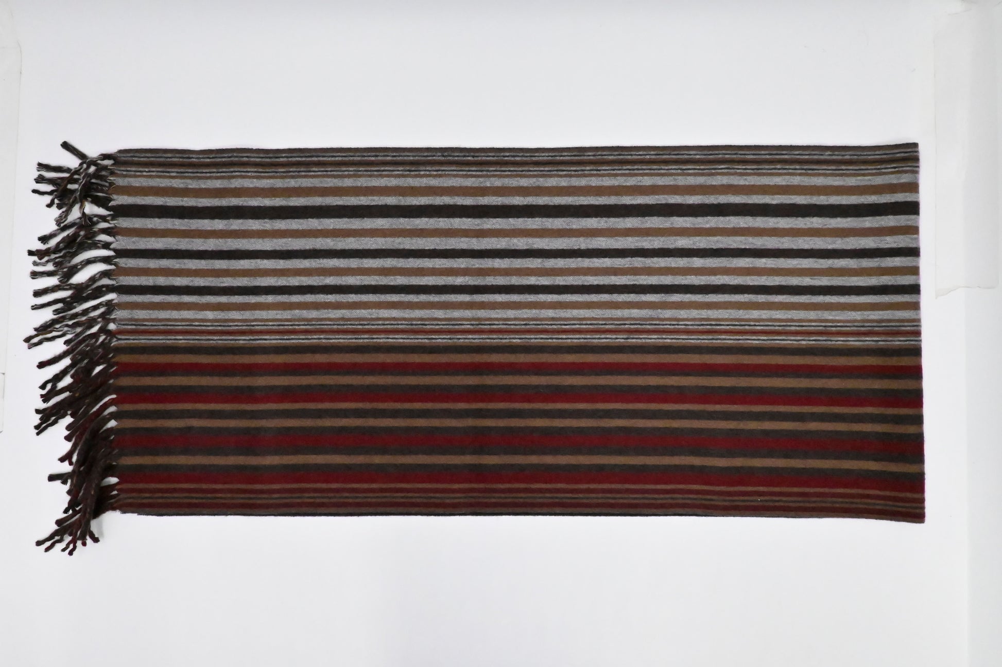 Louis Vuitton Scarf Cashmere Wool Brown Red