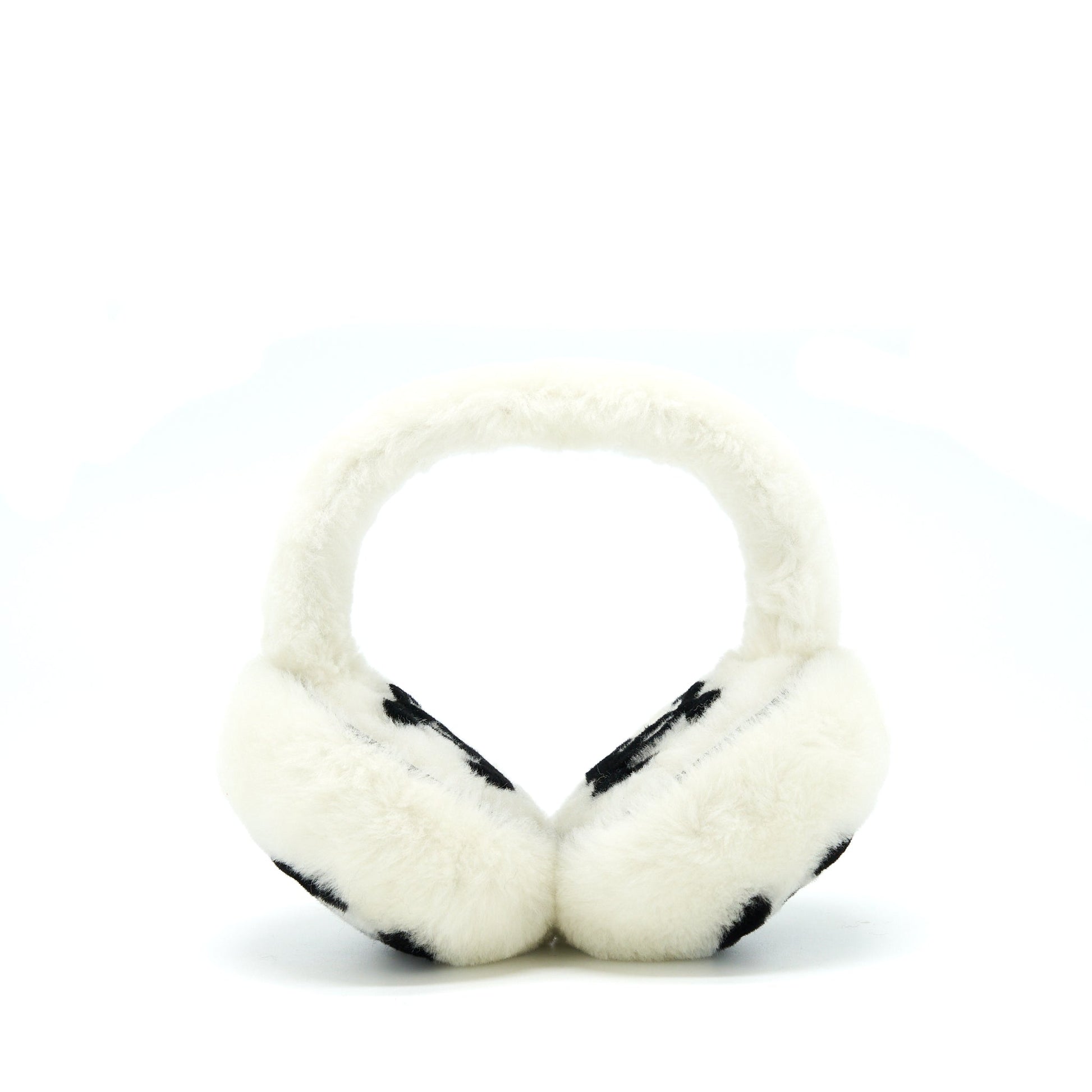 Chanel 22P Shearling CC Logo Earmuffs Black White Handbag