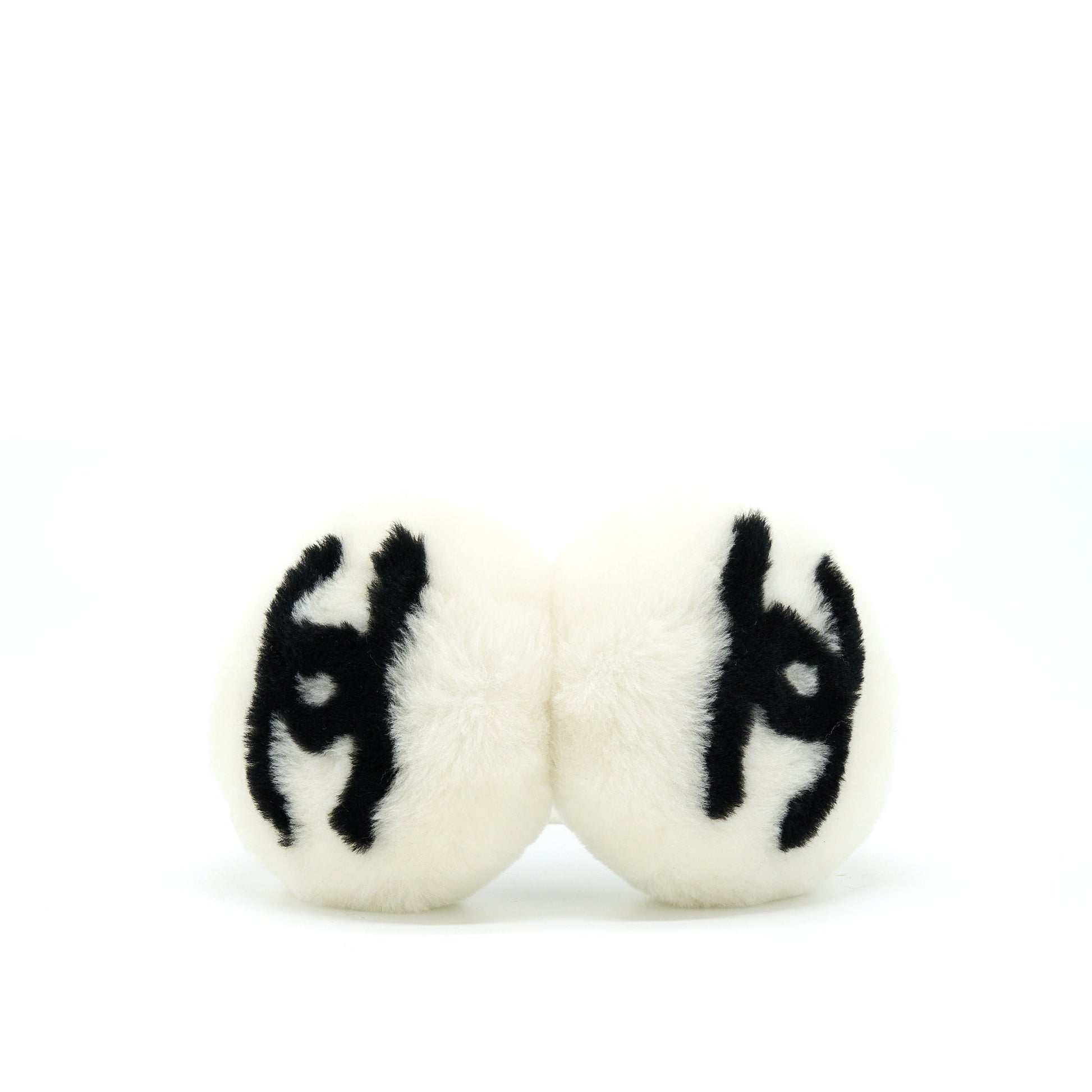 Chanel 22P Shearling CC Logo Earmuffs Black White Handbag