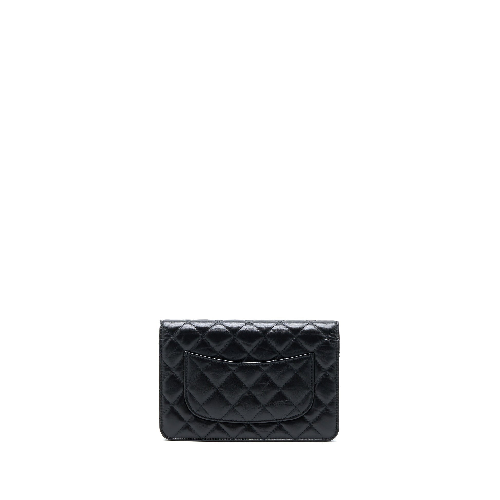 Chanel 2.55 Reissue On Aged Calfskin GHW Black Wallet Case Black Ghw