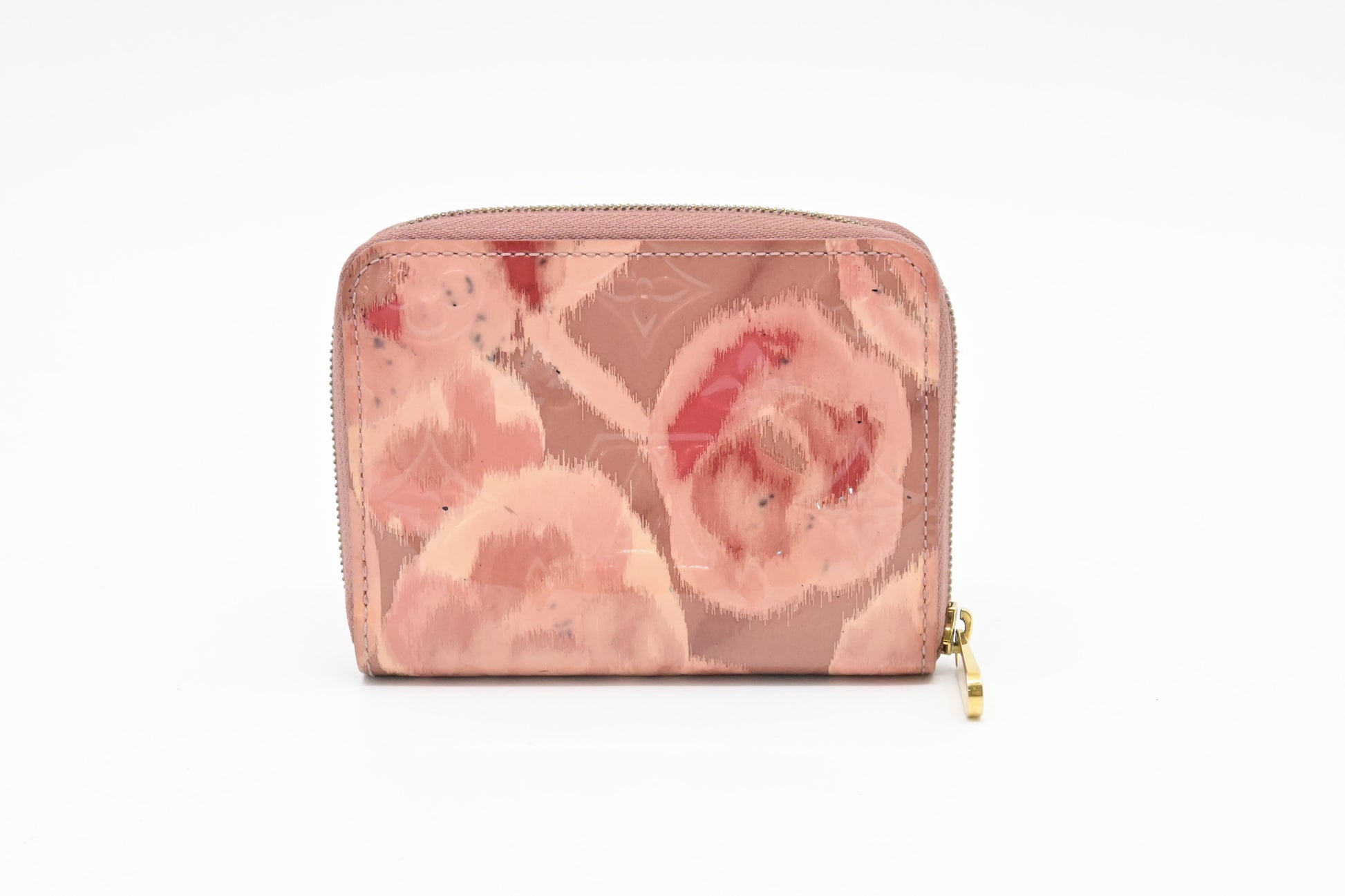 Louis Vuitton Compact Zippy Ikat Bloom Vernis Leather Pink Wallet Case