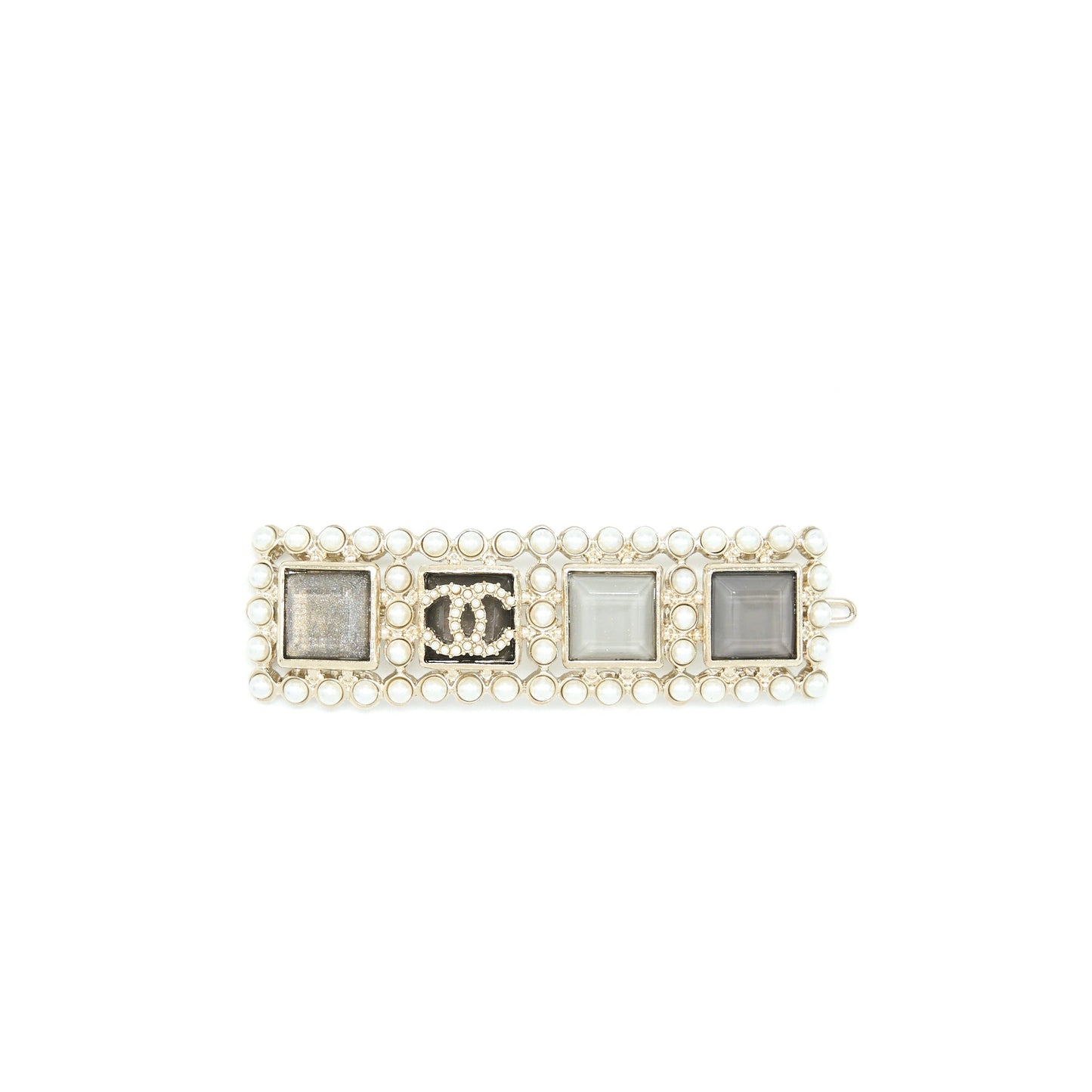 Chanel Pearl CC Logo Hairclip Light Tone Gold Handbag