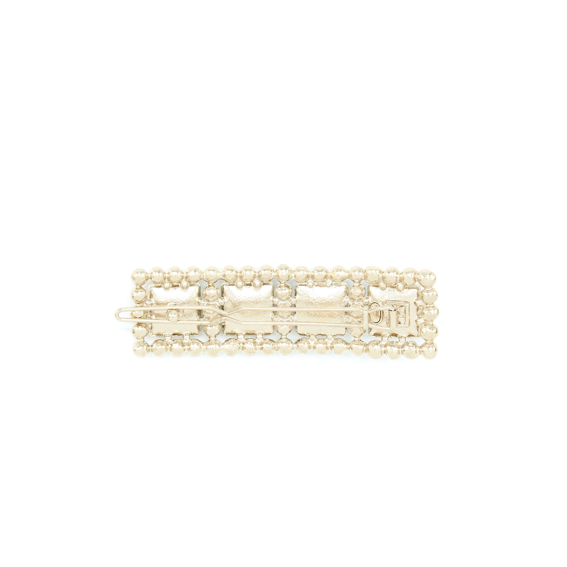Chanel Pearl CC Logo Hairclip Light Tone Gold Handbag