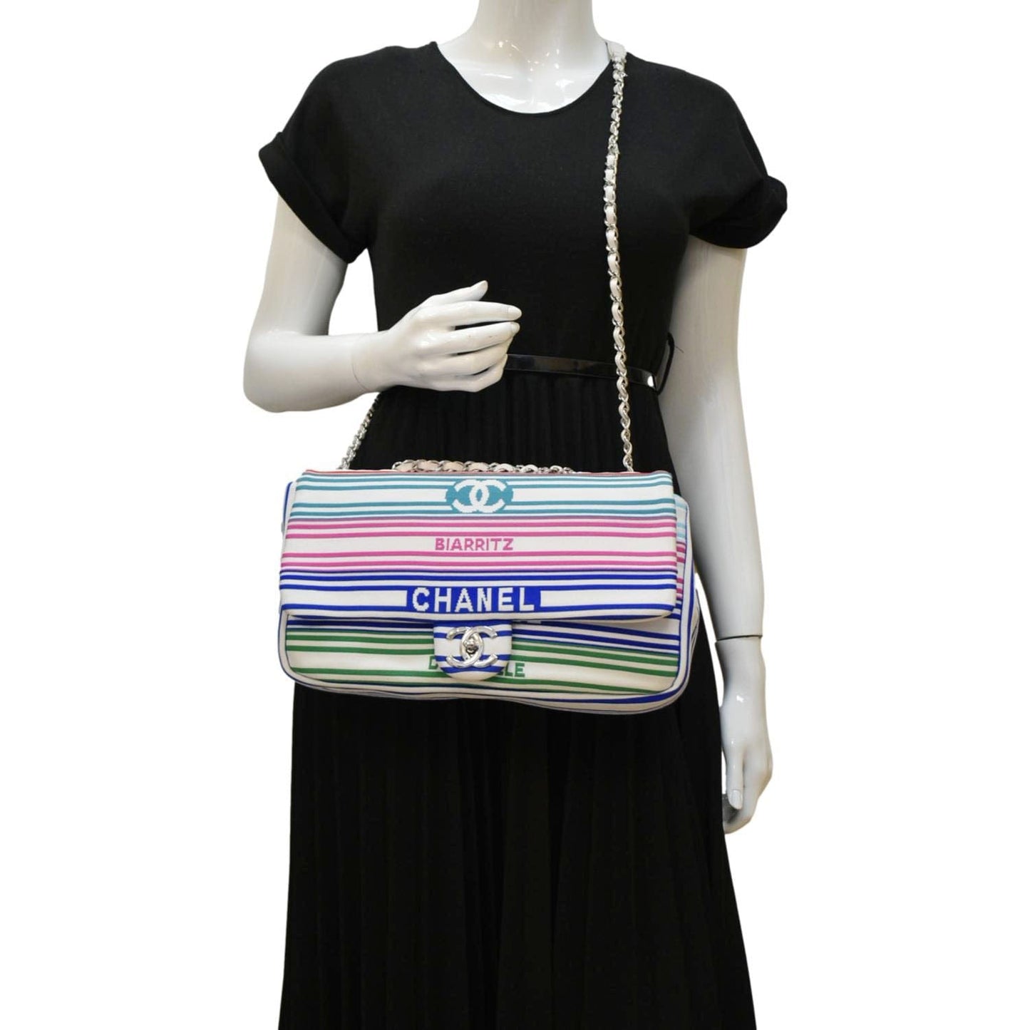 Chanel Venise Biarritz Flap Mixed Fibers Multicolor Travel Bag