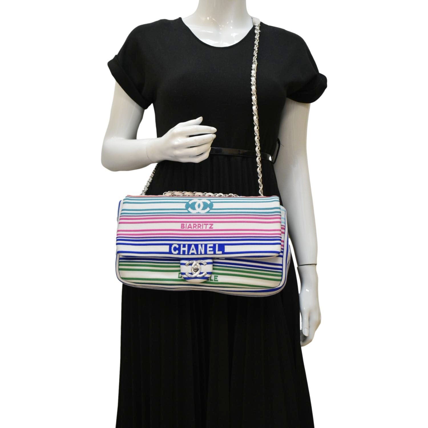 Chanel Venise Biarritz Flap Mixed Fibers Multicolor Travel Bag