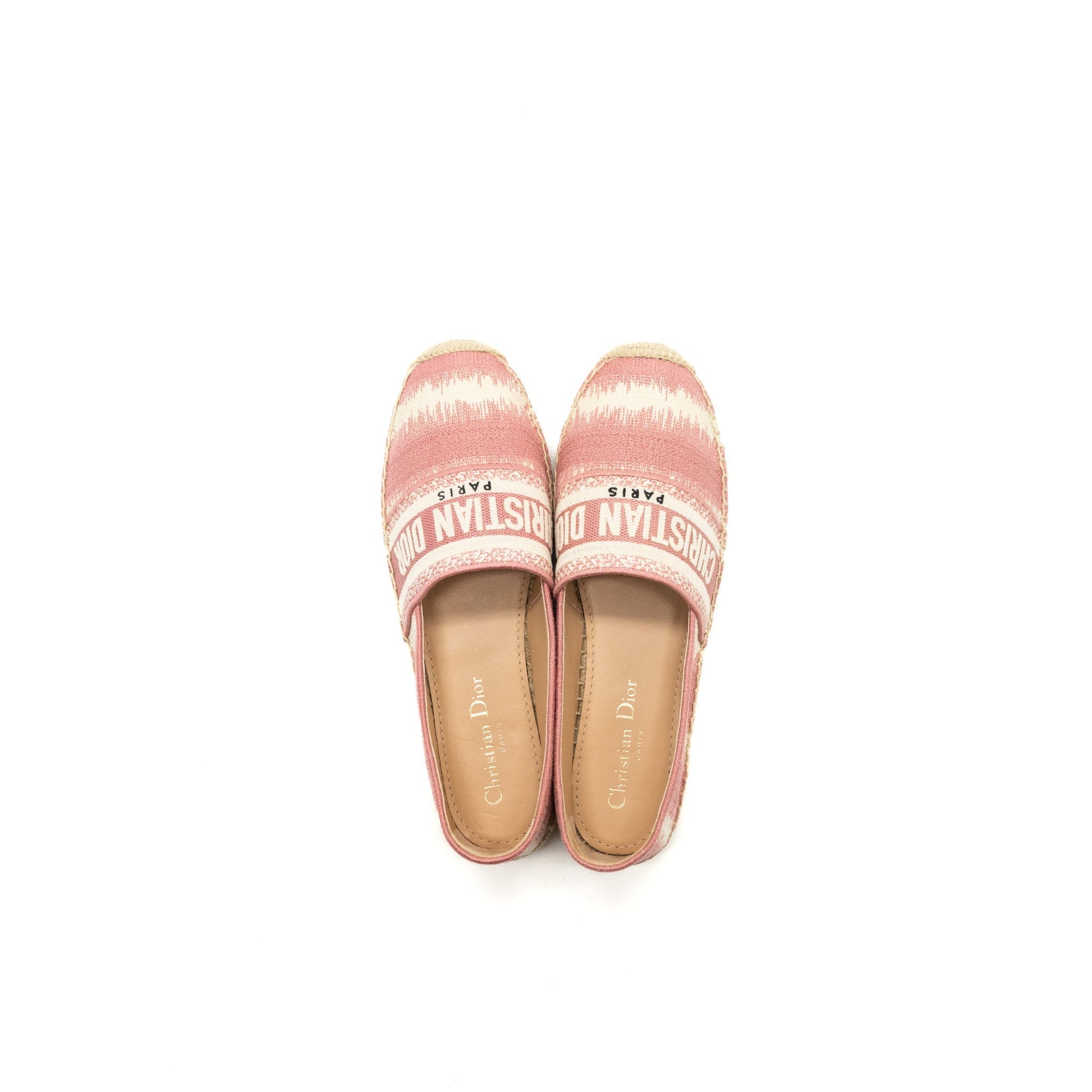 Dior Size . Granville Espadrille Fabric Handbag Pink Travel Bag