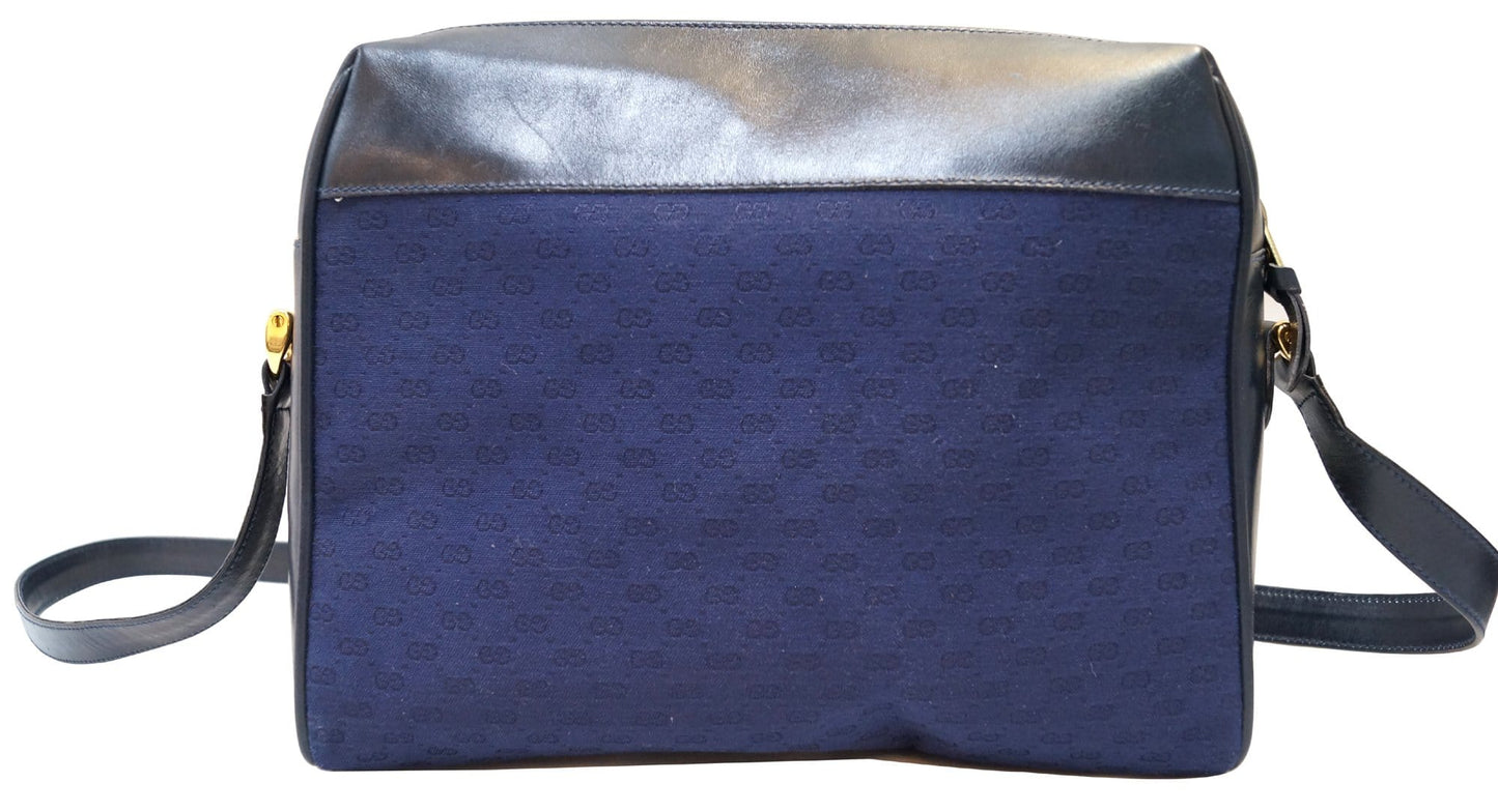 Gucci Messenger Bag Canvas Blue Crossbody Bag