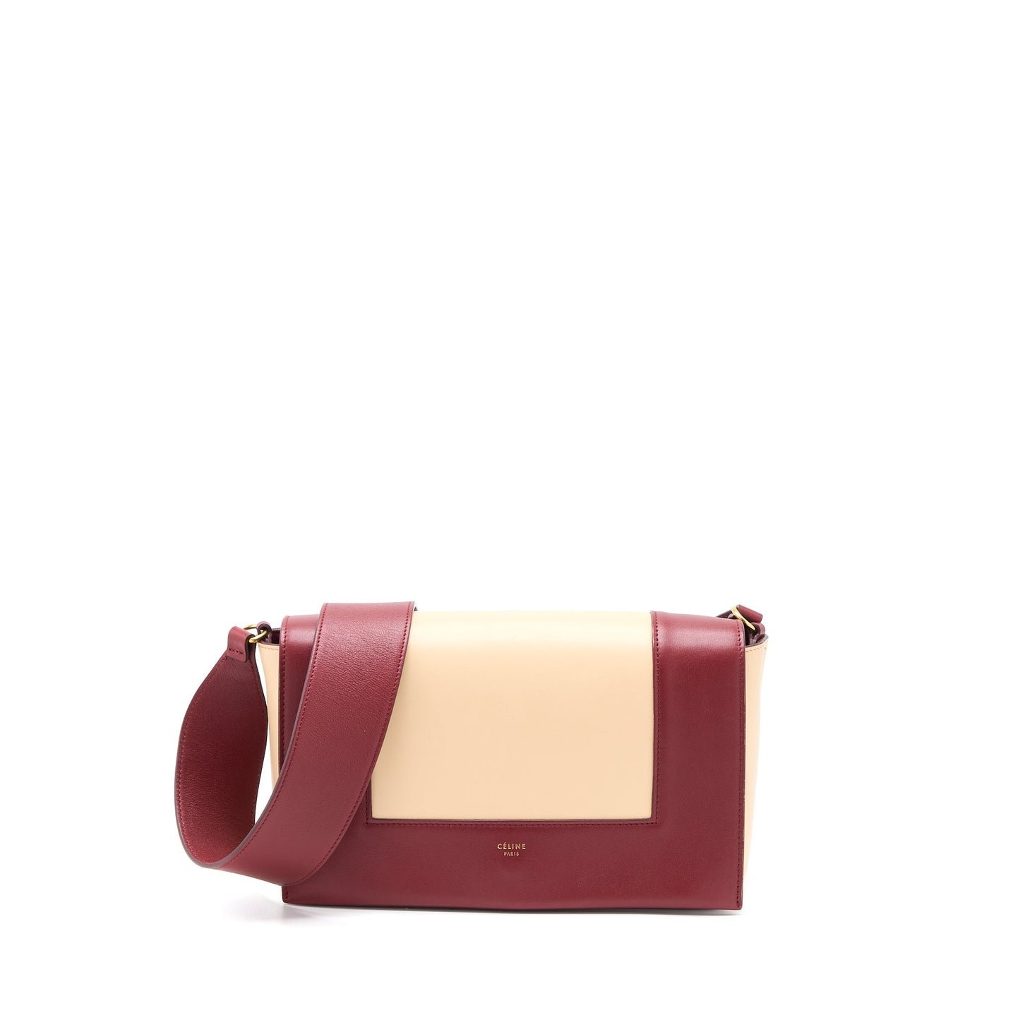 Celine Frame Purse Calfskin Multicolour Handbag Beige Red Travel Bag