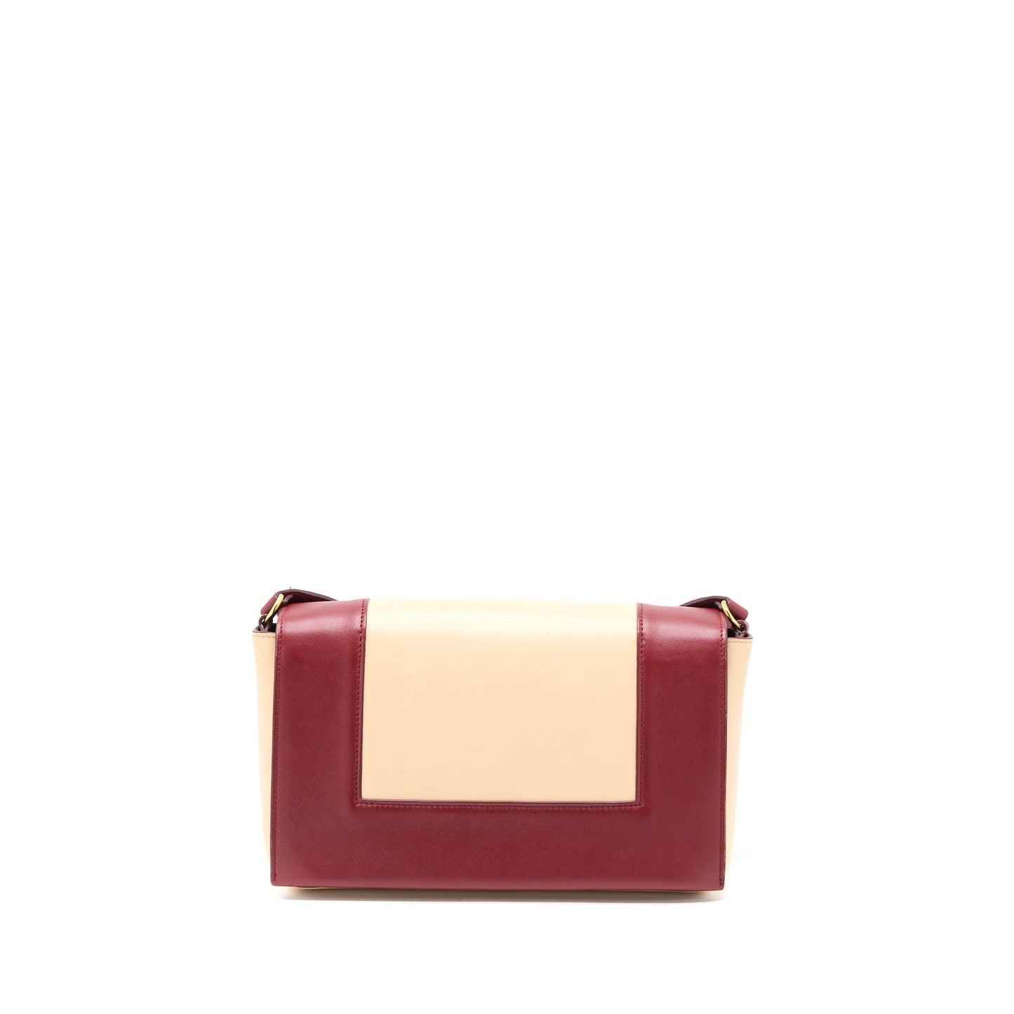Celine Frame Purse Calfskin Multicolour Handbag Beige Red Travel Bag