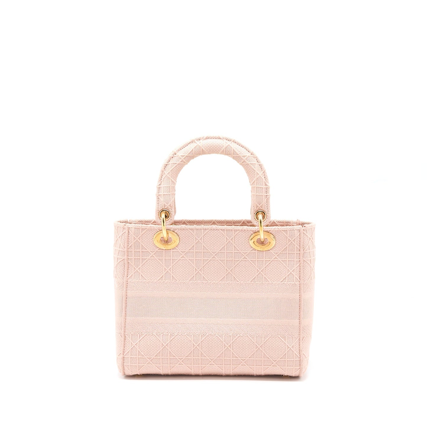 Dior Lady Lady D Lite Purse Cannage Embroidery Pink Medium Travel Bag