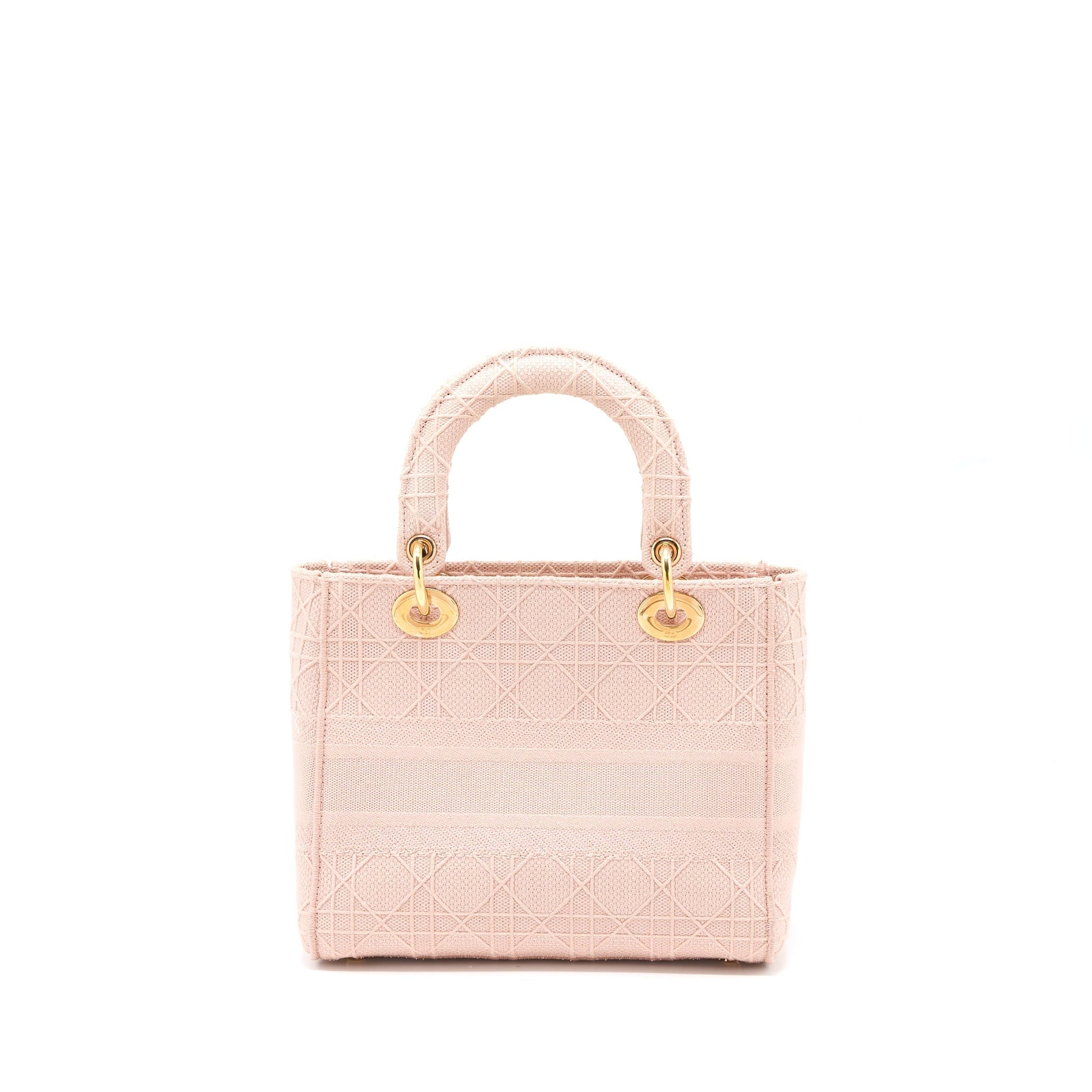 Dior Lady Lady D Lite Purse Cannage Embroidery Pink Medium Travel Bag