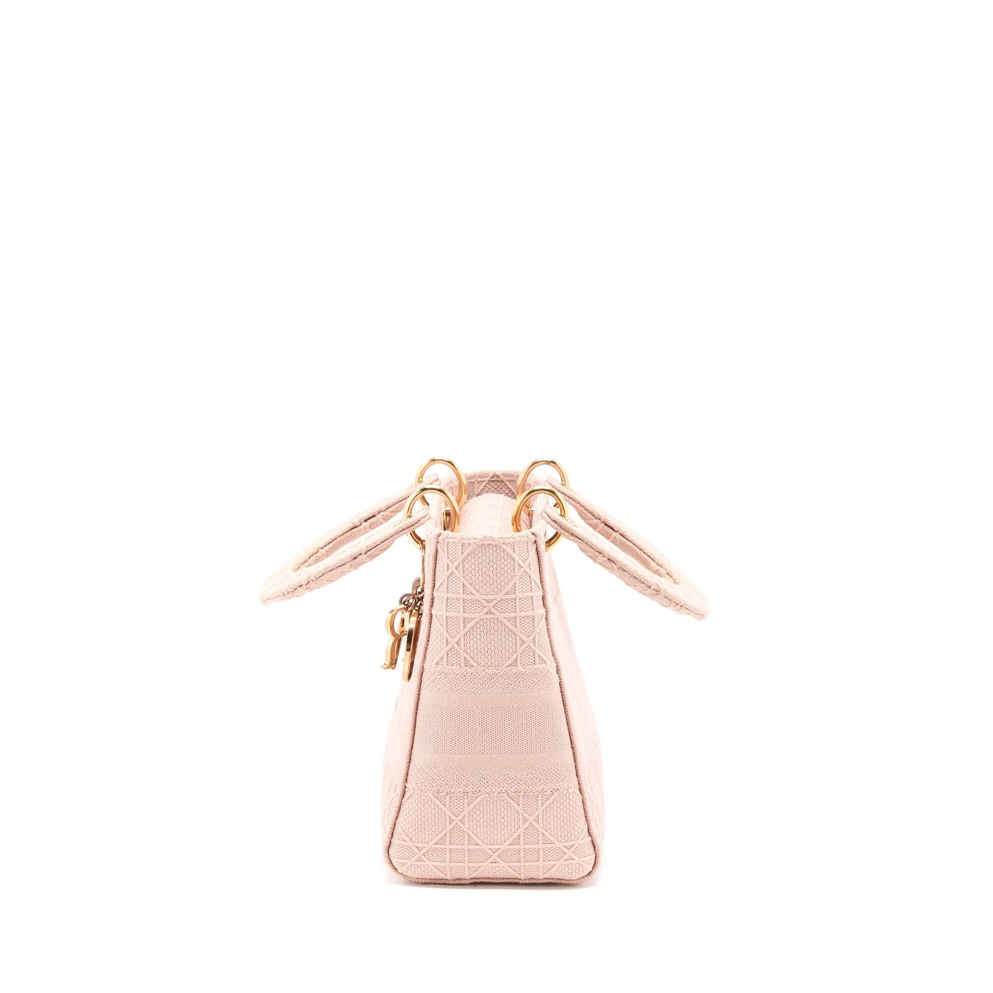 Dior Lady Lady D Lite Purse Cannage Embroidery Pink Medium Travel Bag