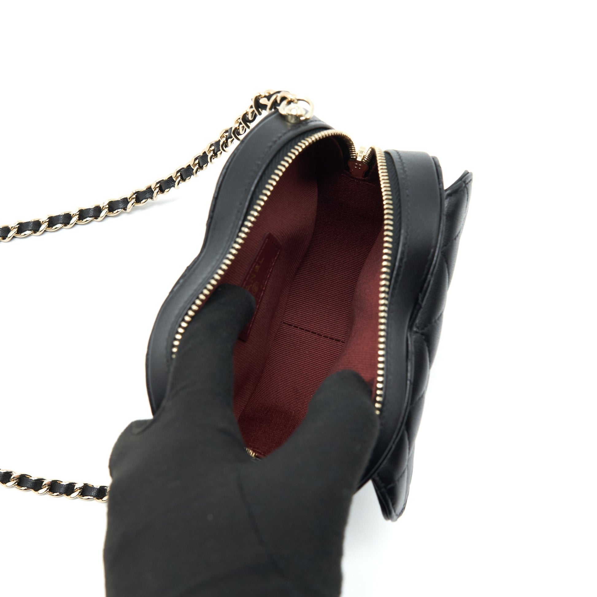 Chanel 22S Heart Lambskin LGHW Black Small Handbag Lghw 1