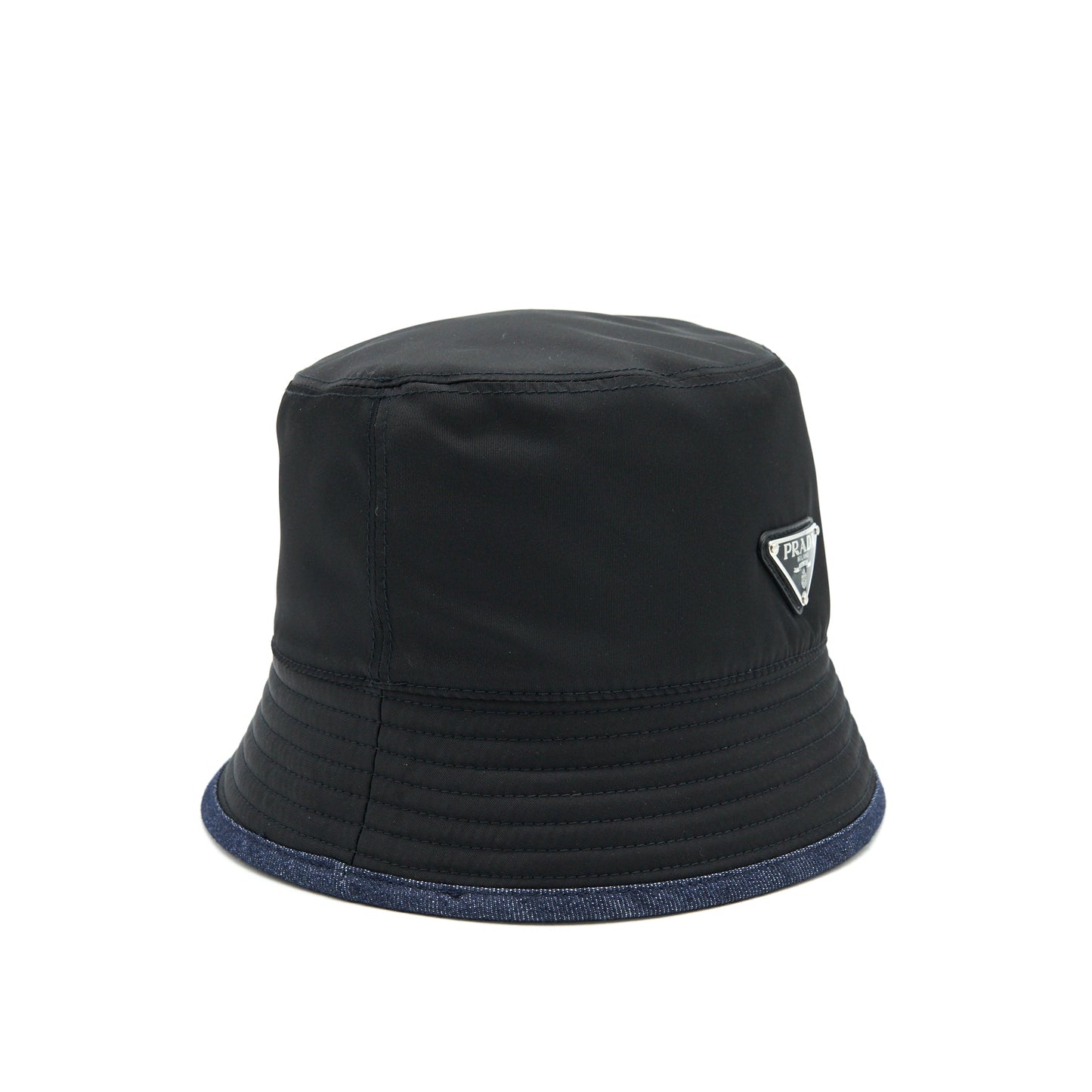 Prada And Hat Handbag Denim Nylon Bucket Bag
