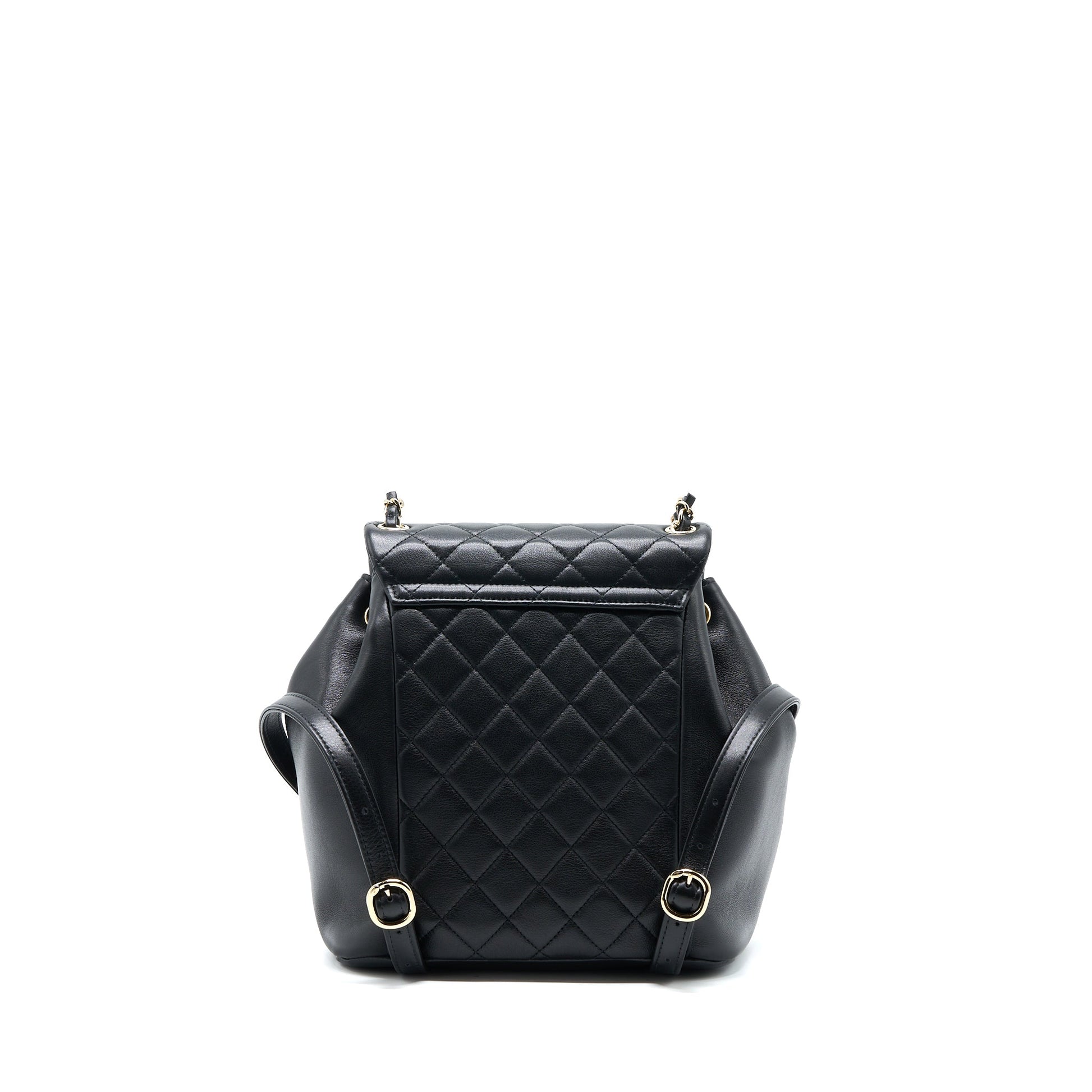 Chanel 23C Duma Backpack Calfskin LGHW Microchip Black Lghw Microchip