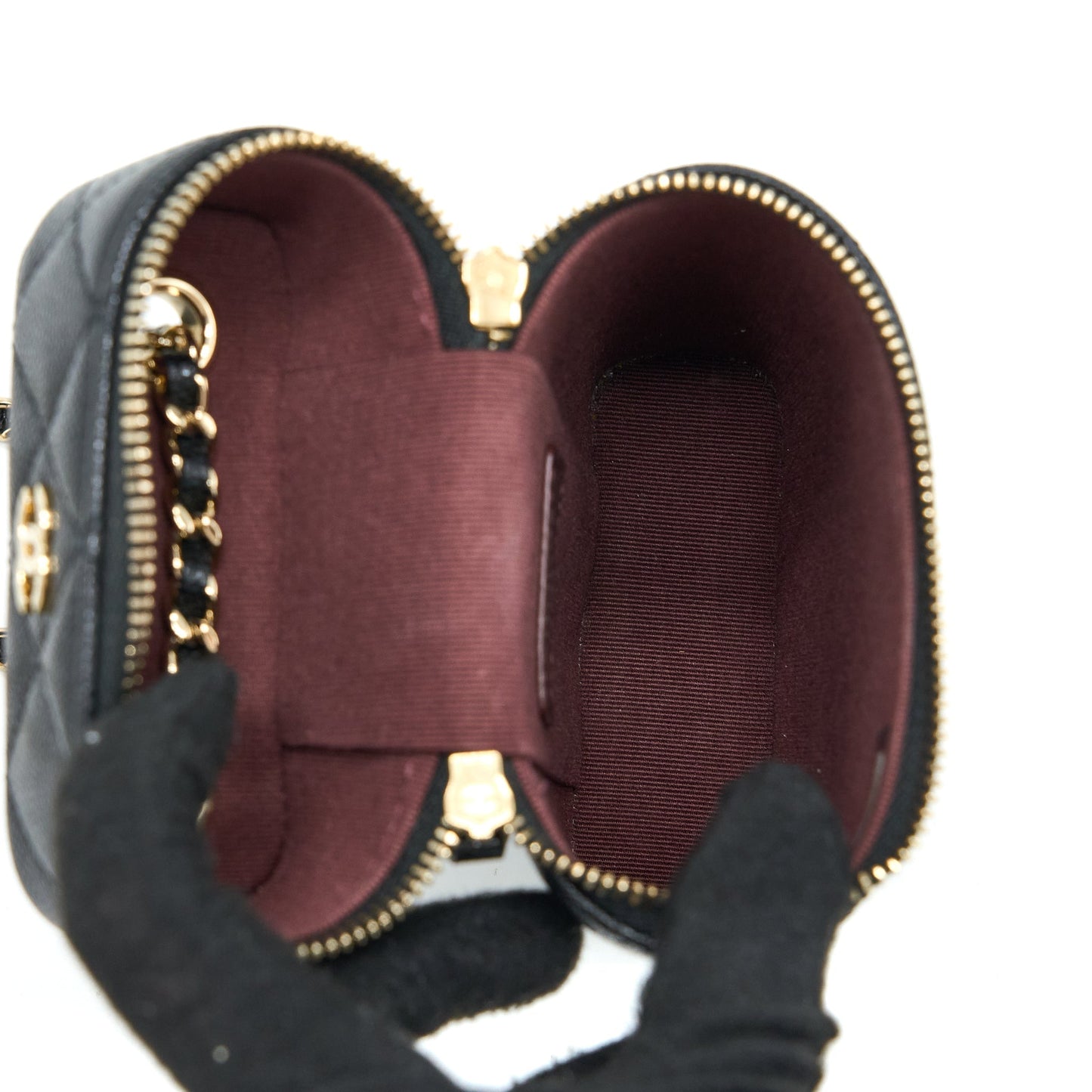 Chanel Vanity Phone Holder Caviar LGHW Black Handbag