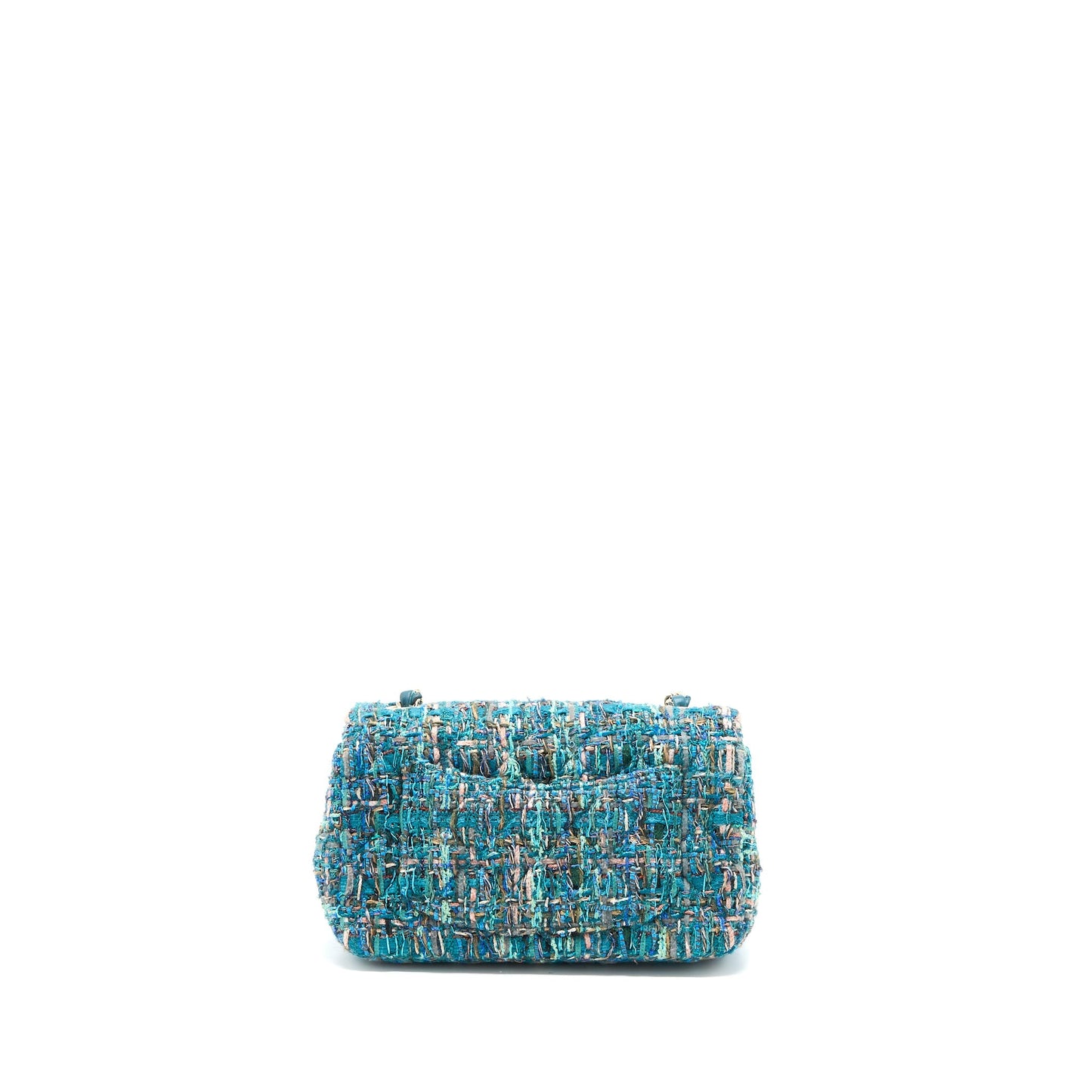 Chanel Rectangular Flap Tweed LGHW Multicolor Green Shoulder Bag
