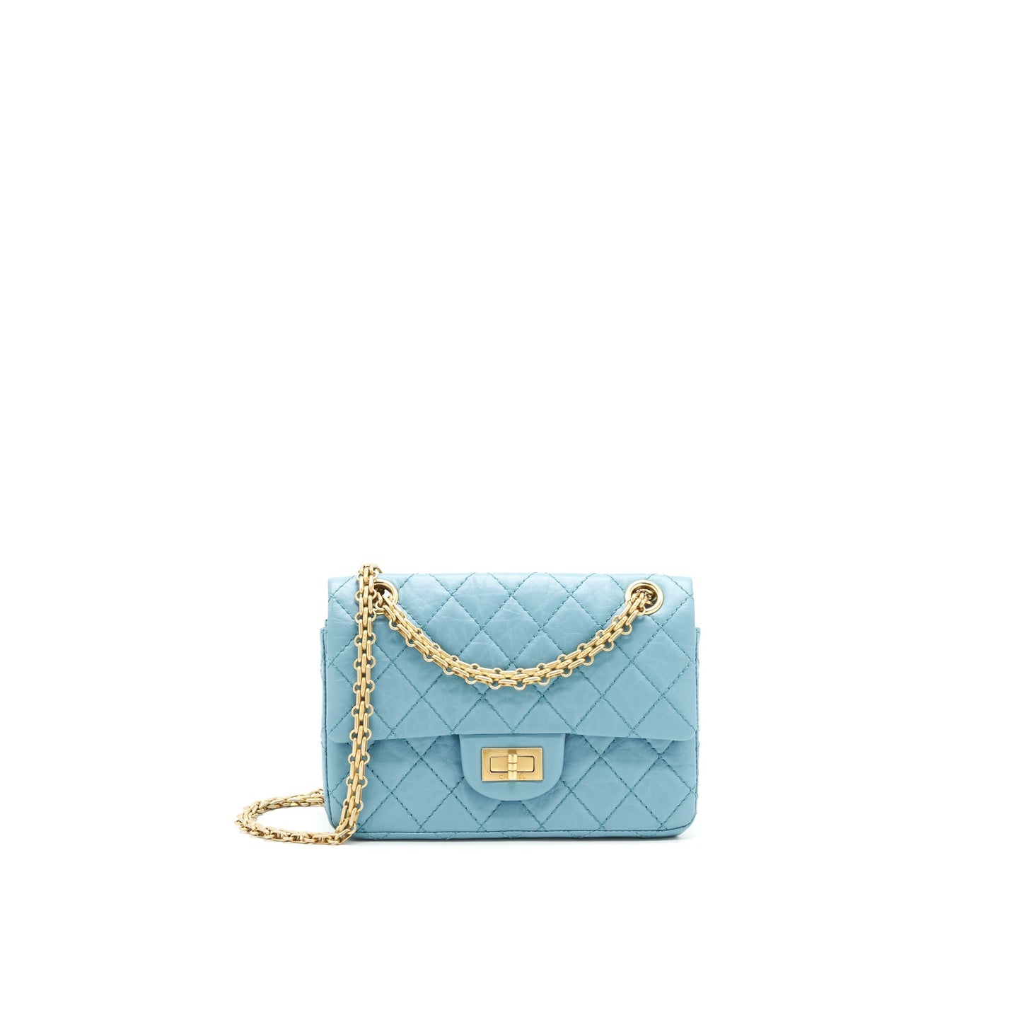 Chanel 2.55 REISSUE GHW Blue Small Mini Bag