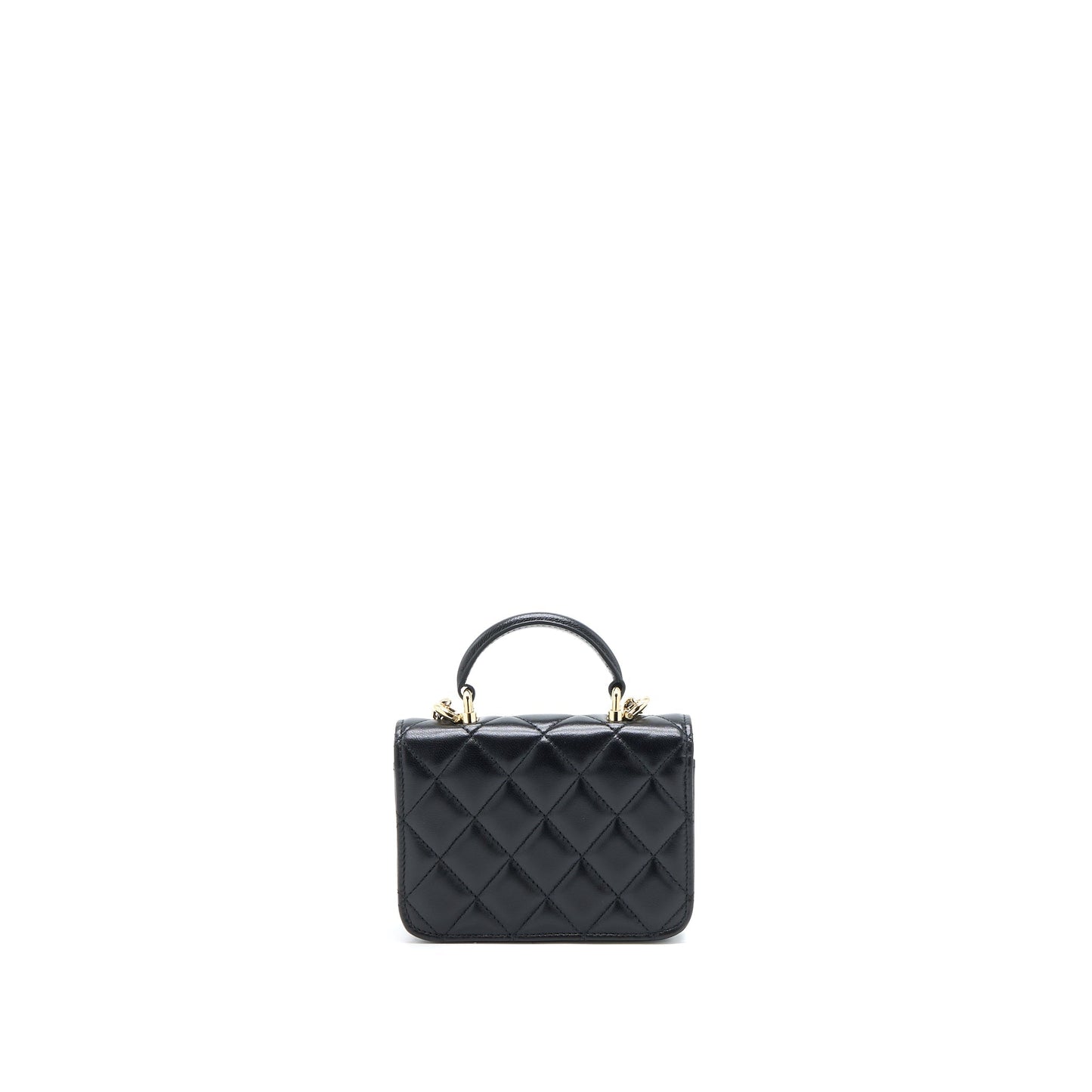 Chanel Top Handle Flap Lambskin LGHW Black Shoulder Bag Lghw 1