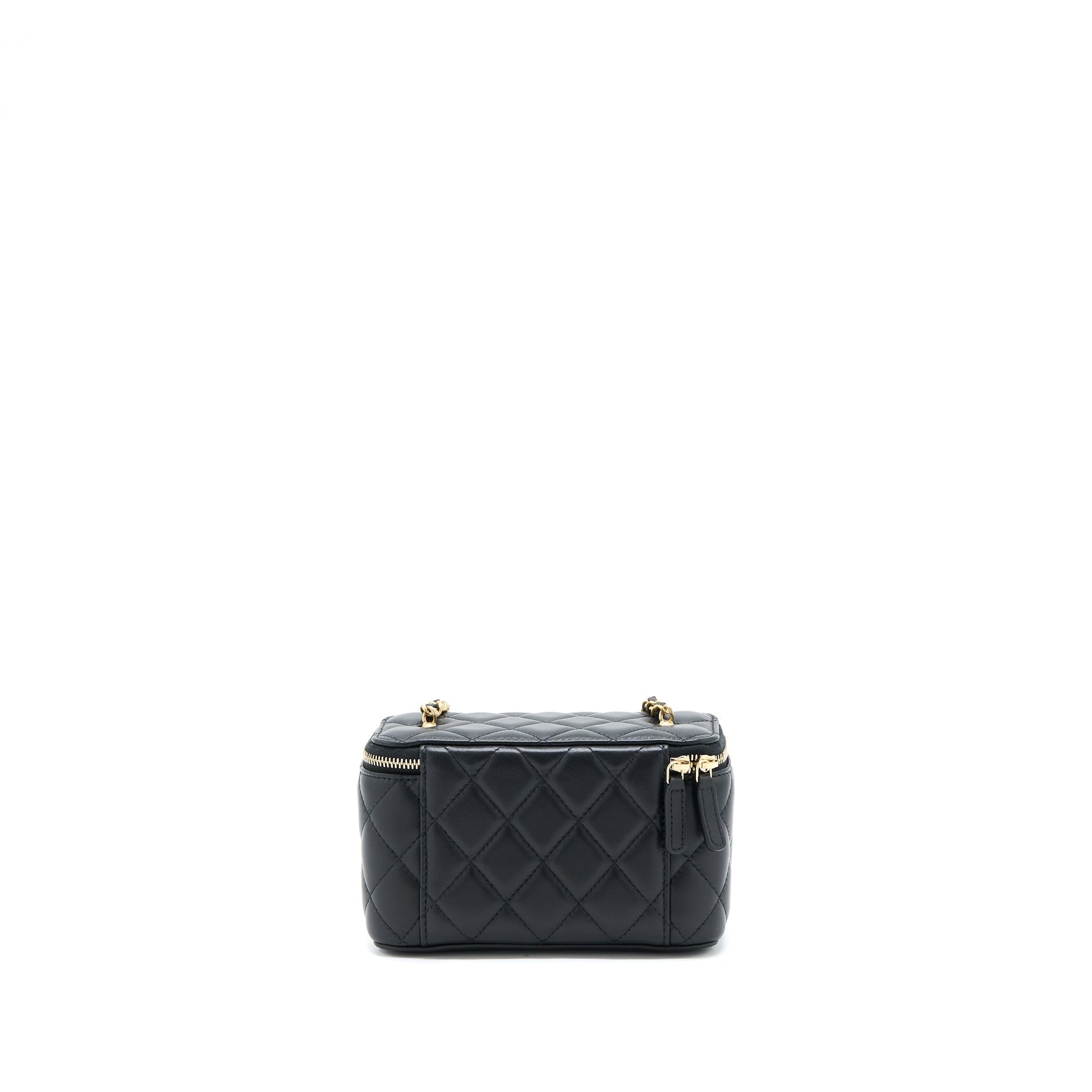 Chanel 22B Pearl Crush Long Vanity Lambskin Black Handbag Ghw 1