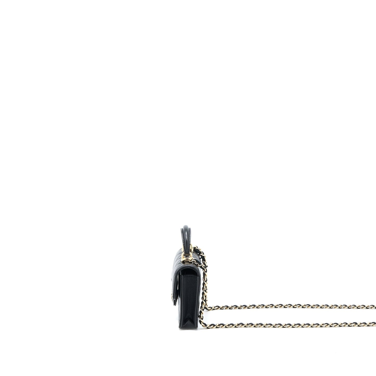 Chanel Top Handle Flap Lambskin LGHW Black Shoulder Bag Lghw 1