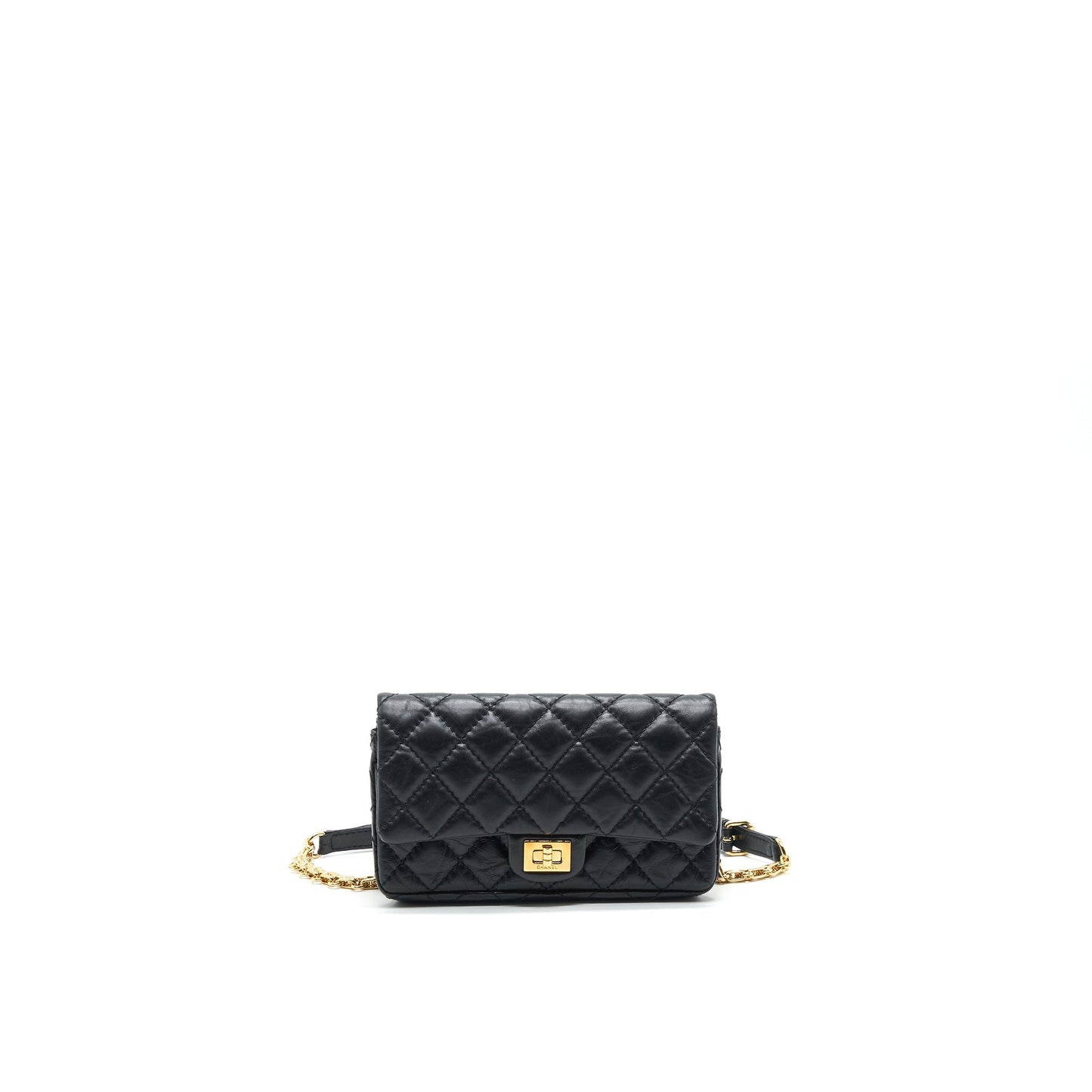 Chanel 2.55 Waist GHW Black Handbag