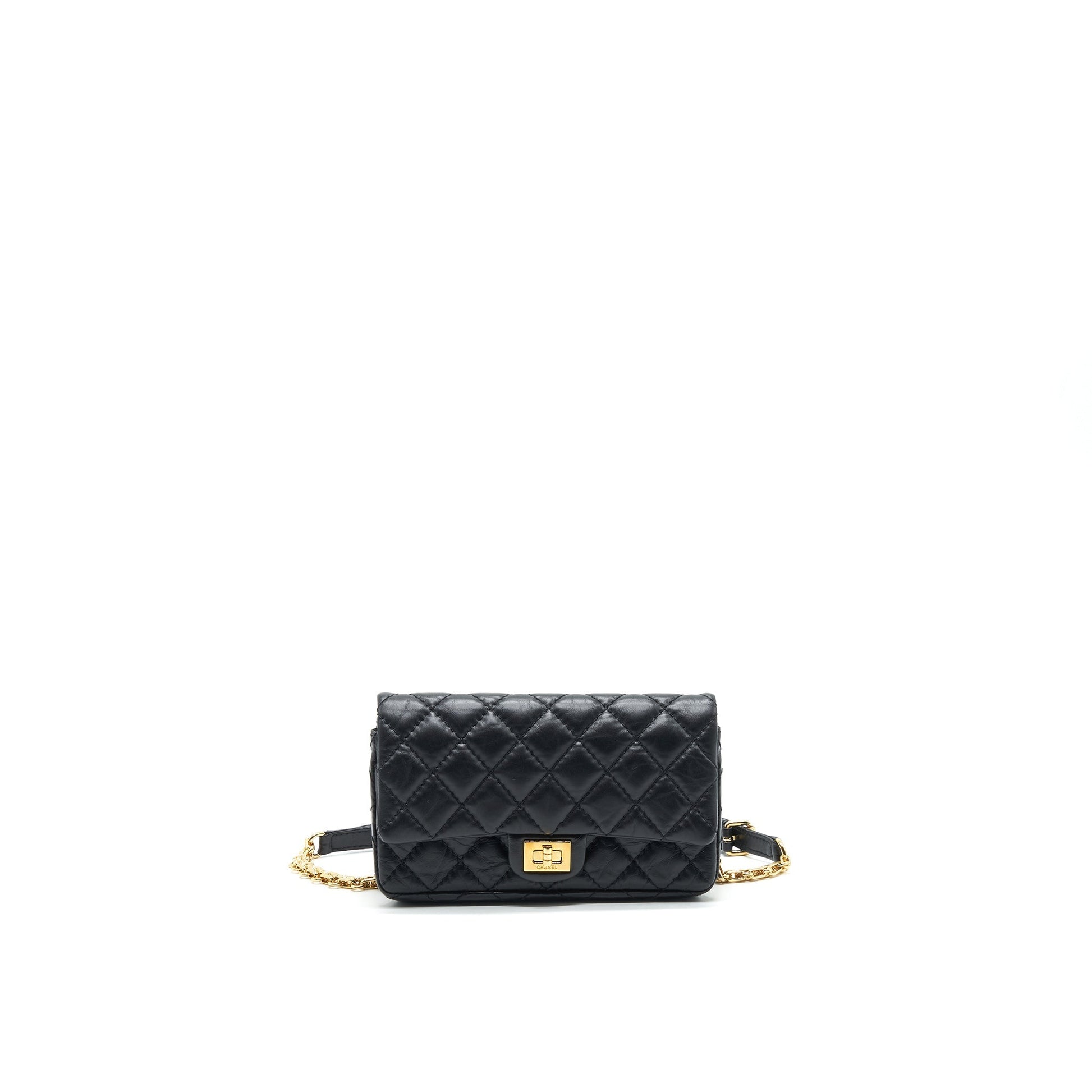 Chanel 2.55 Waist GHW Black Handbag