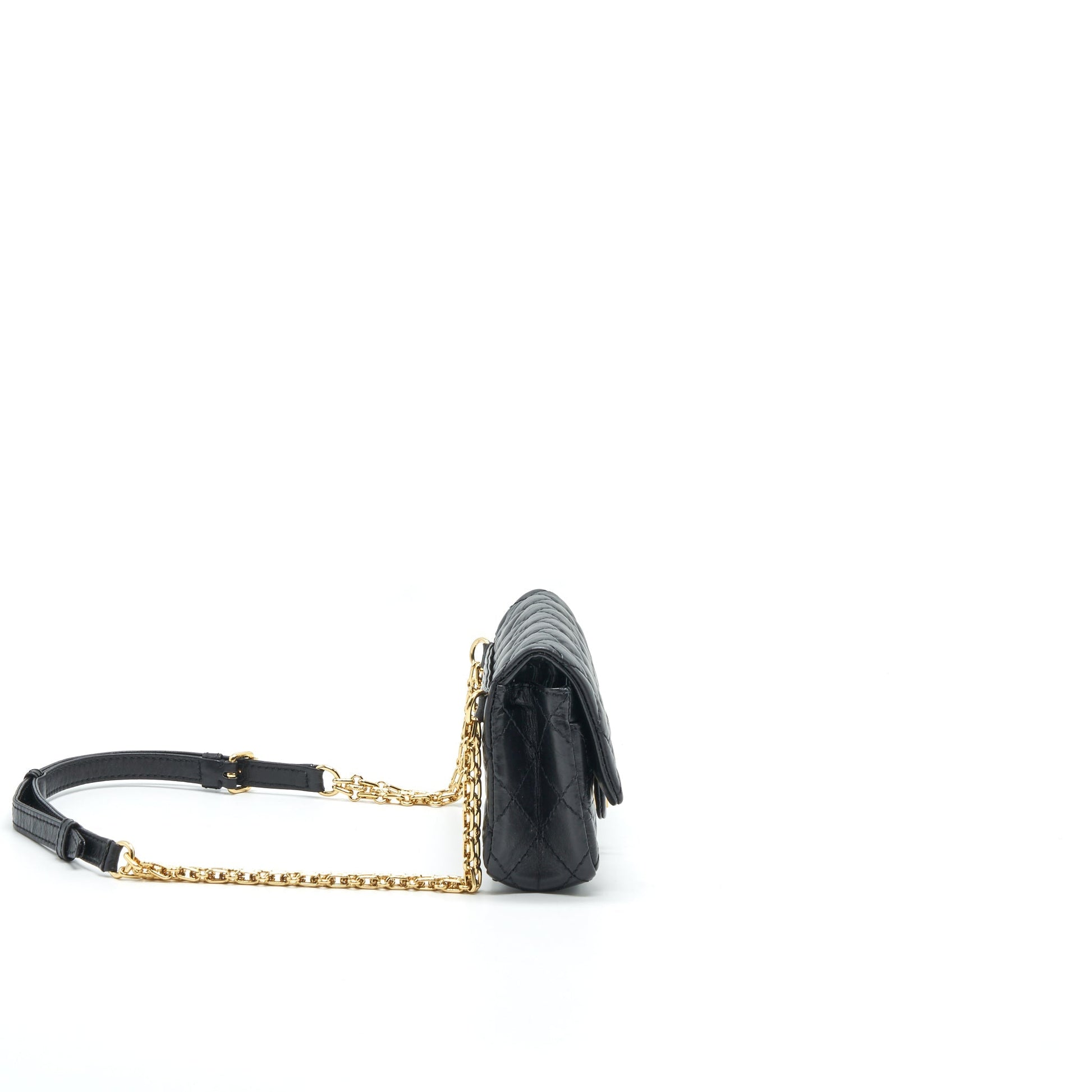 Chanel 2.55 Waist GHW Black Handbag