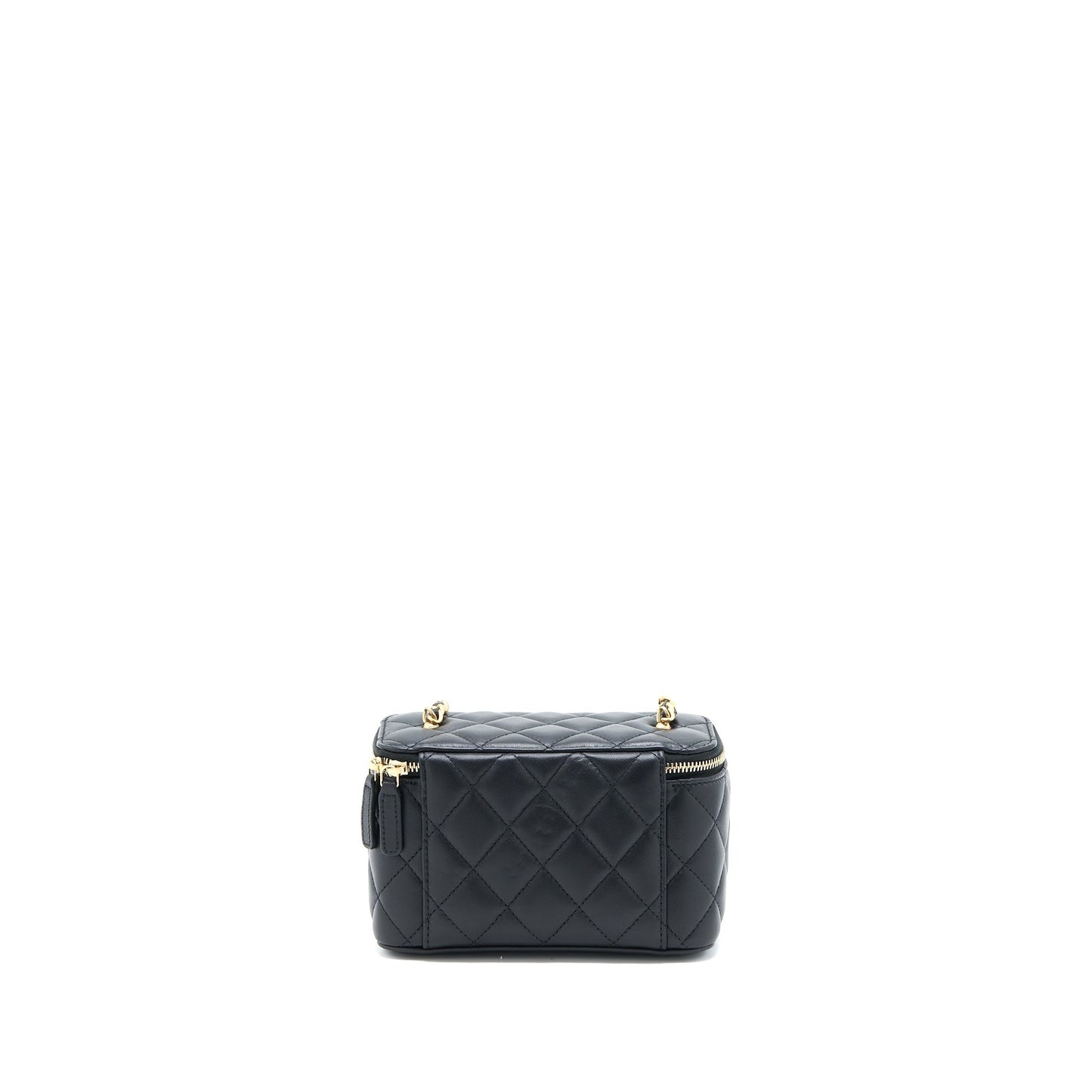Chanel Pearl Crush Long Vanity Lambskin GHW Black Handbag 5