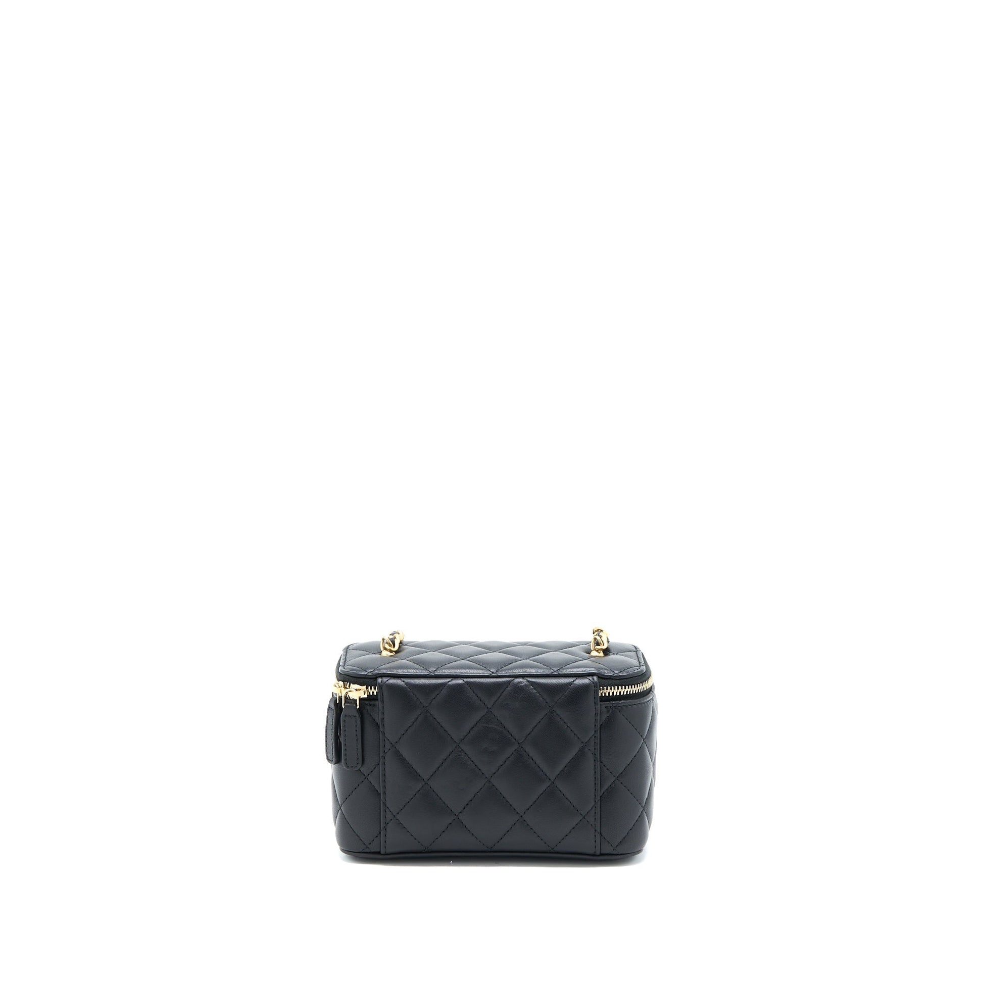 Chanel Pearl Crush Long Vanity Lambskin GHW Black Handbag 5