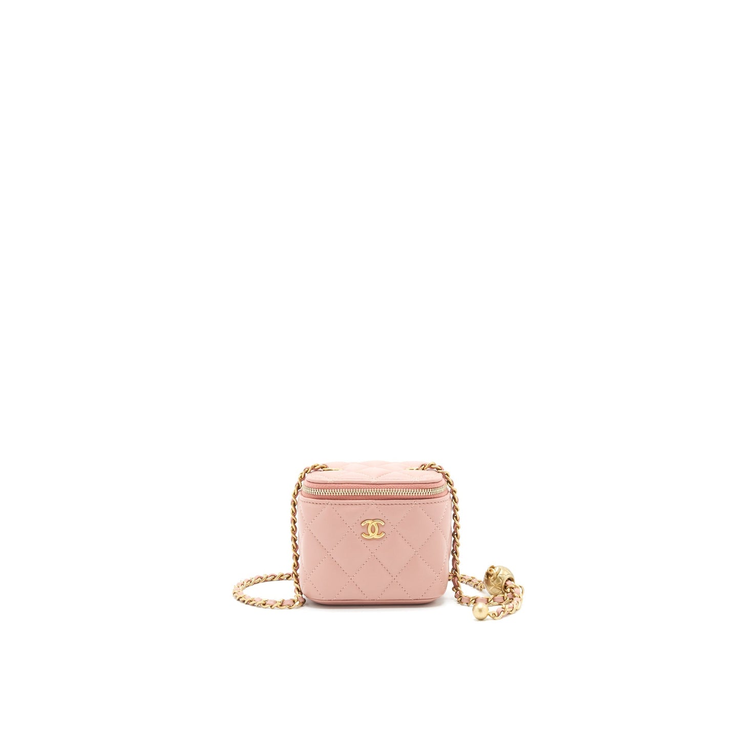 Chanel 21B Pearl Crush Vanity Dark Pink Beige Mini Bag