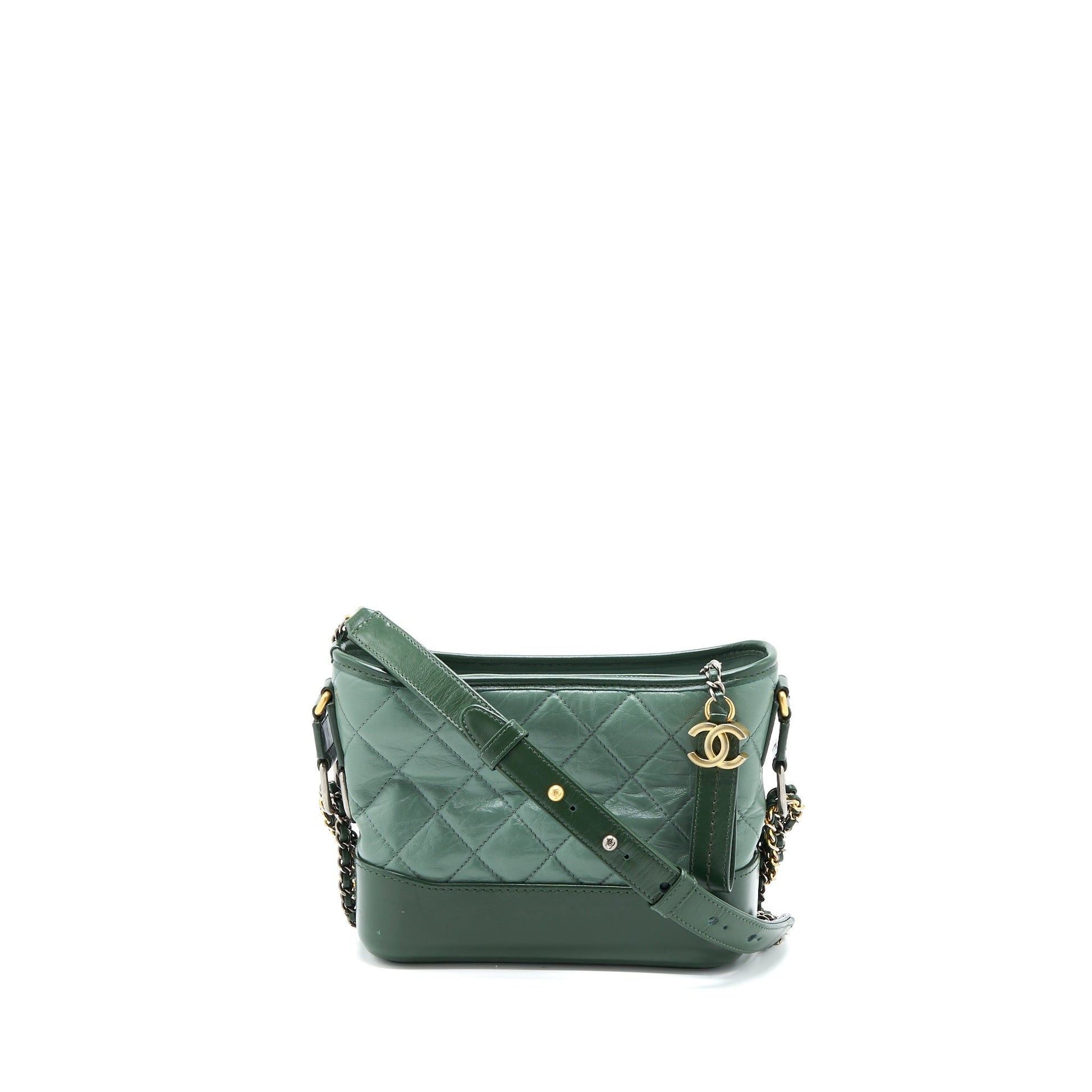 Chanel Gabrielle Hobo Aged Calfskin Hardware Multicolour Green Small Shoulder Bag