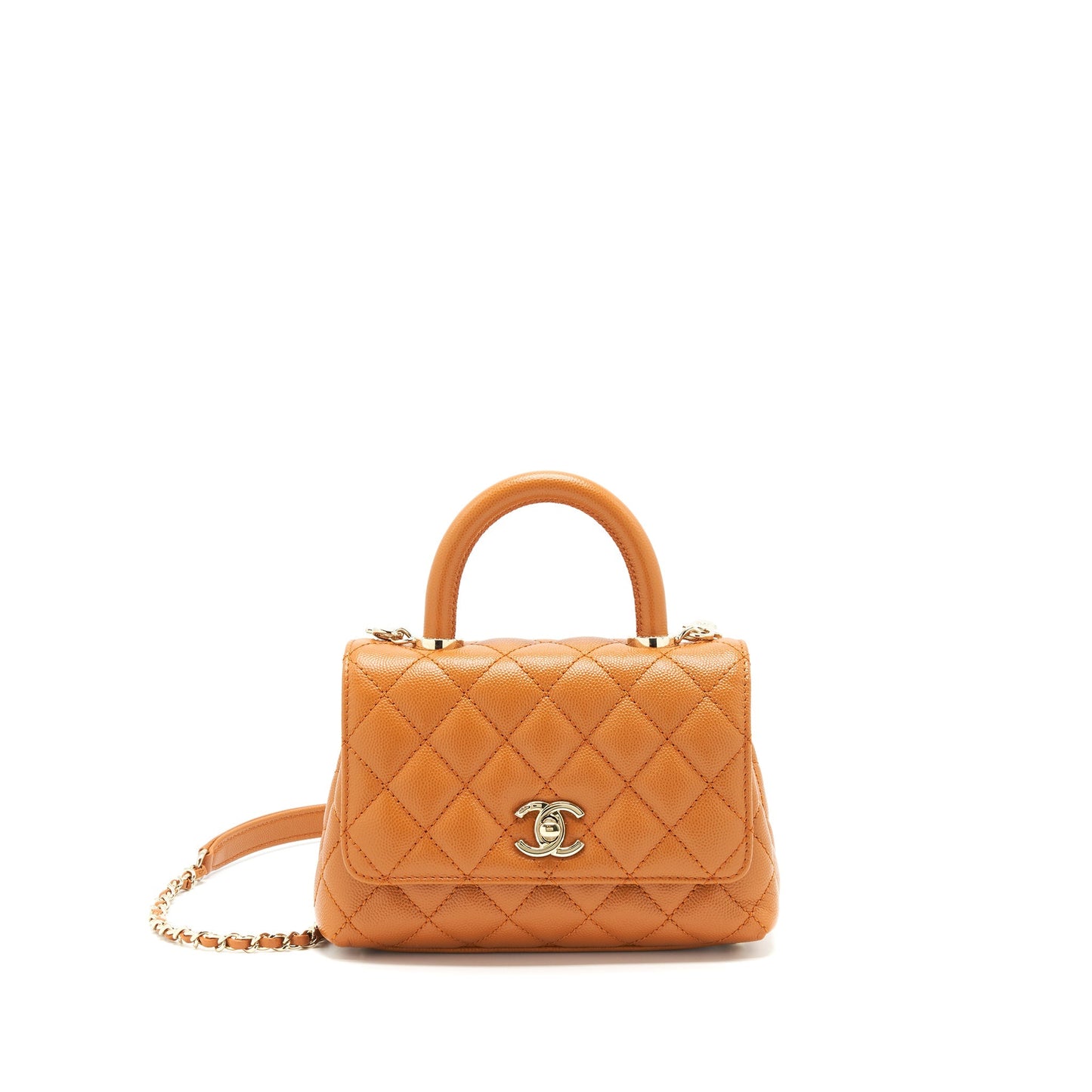 Chanel Extra Coco Handle Caviar Caramel GHW Mini Bag