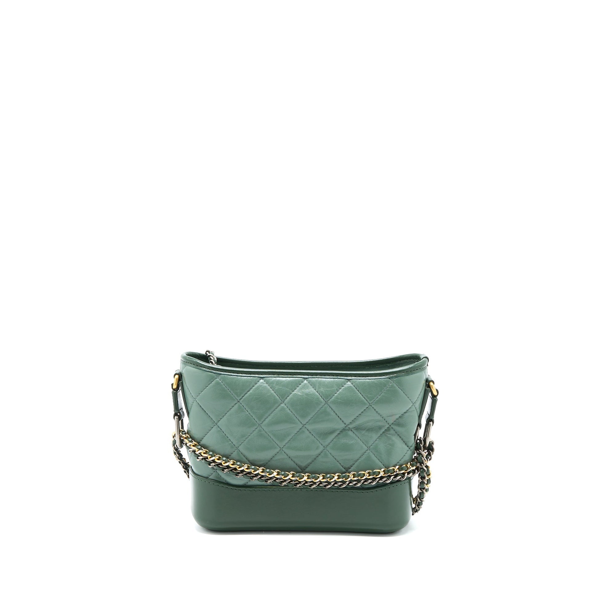 Chanel Gabrielle Hobo Aged Calfskin Hardware Multicolour Green Small Shoulder Bag
