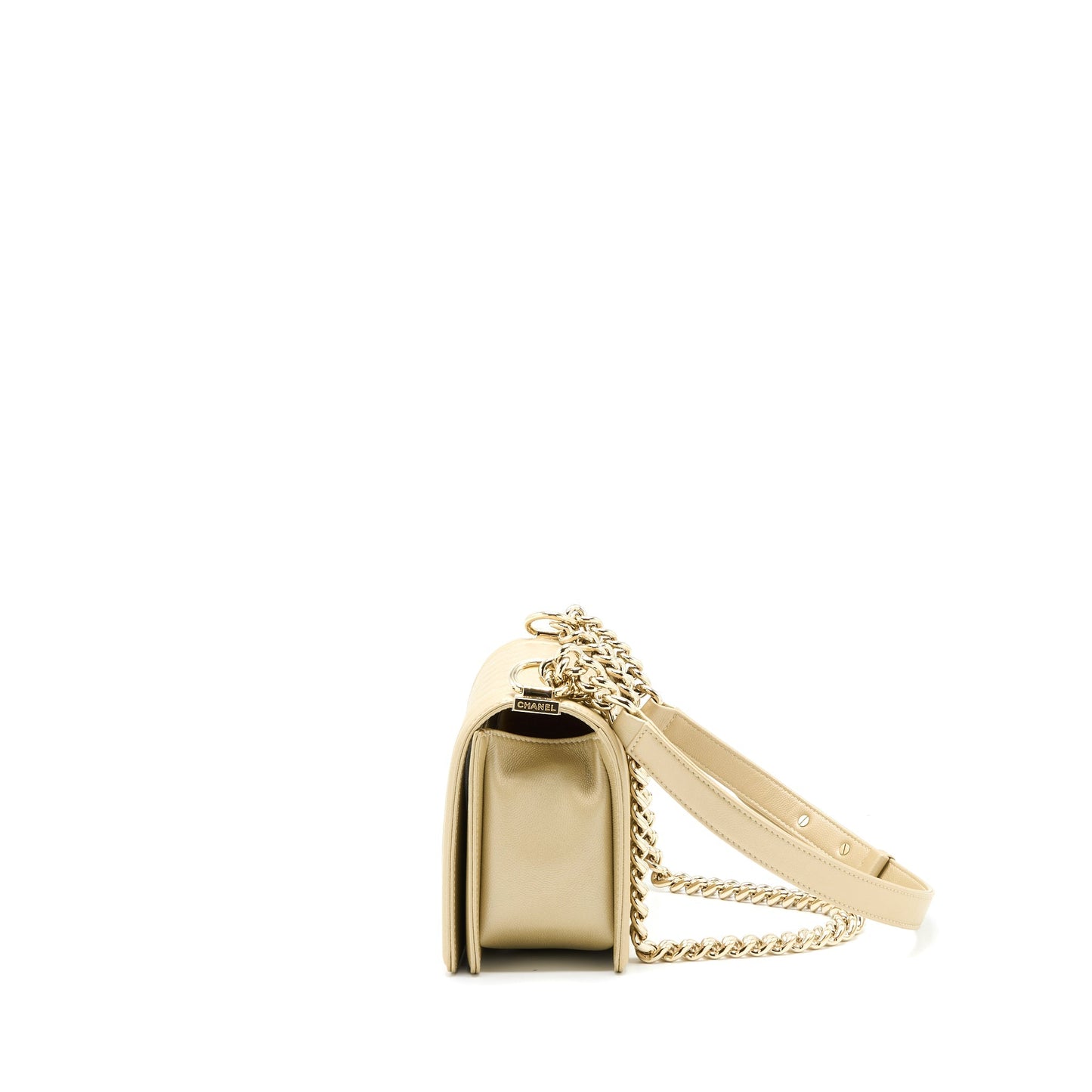 Chanel Boy Caviar LGHW Gold Handbag