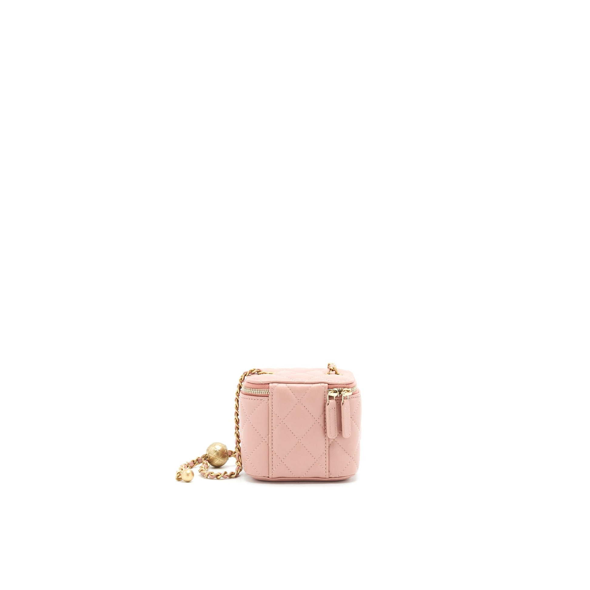 Chanel 21B Pearl Crush Vanity Dark Pink Beige Mini Bag