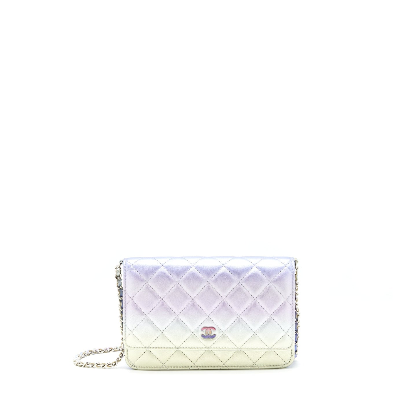 Chanel 21k On Lambskin Iridescent Hardware Multicolour Wallet Case