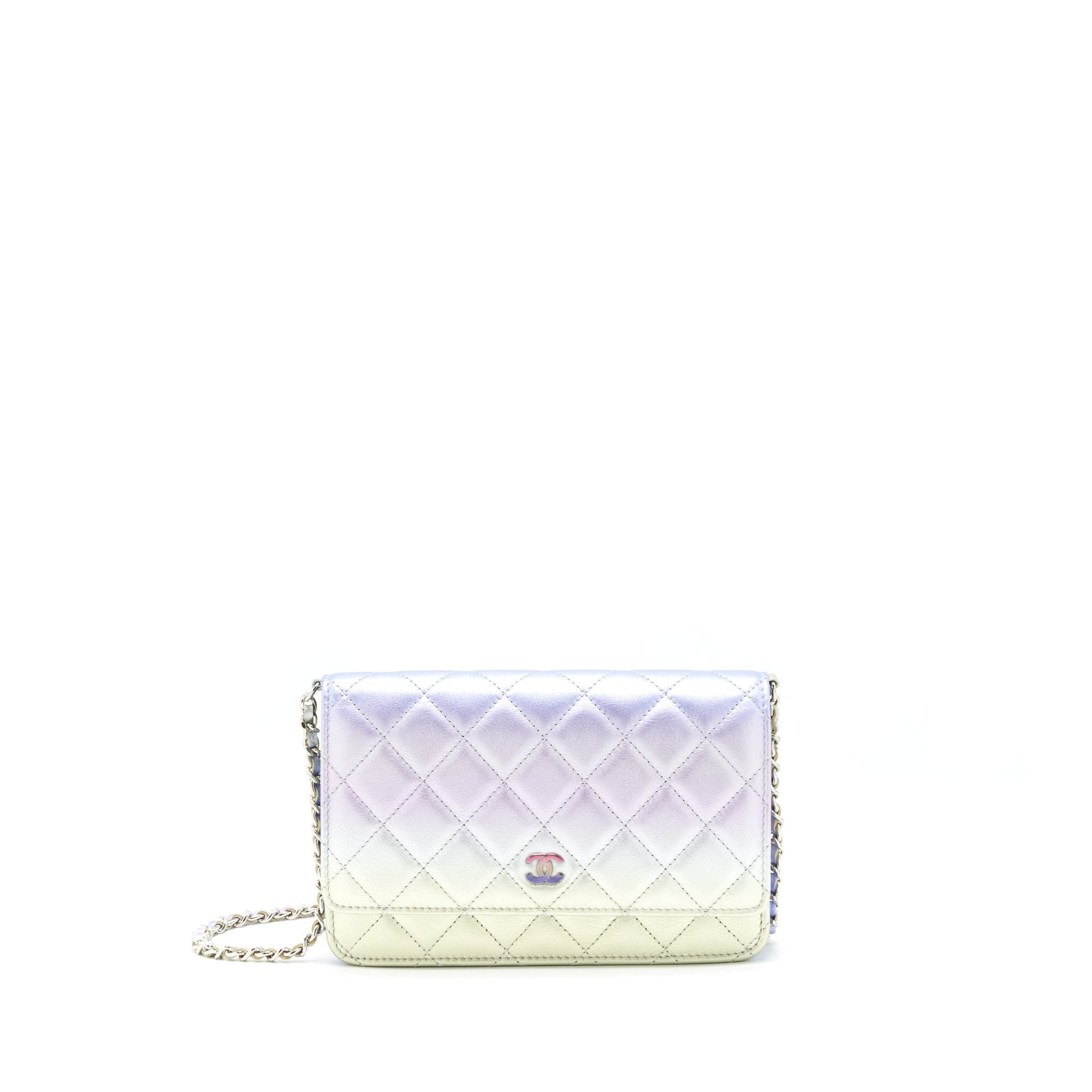 Chanel 21k On Lambskin Iridescent Hardware Multicolour Wallet Case
