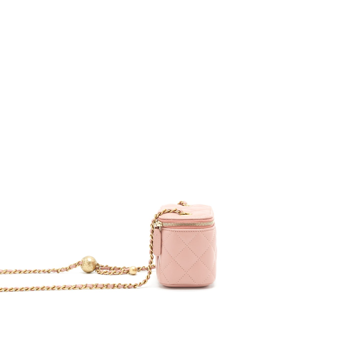 Chanel 21B Pearl Crush Vanity Dark Pink Beige Mini Bag