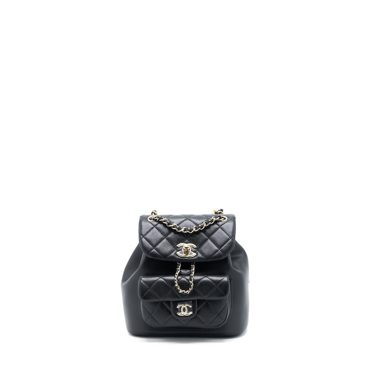 Chanel 23C Duma Backpack Calfskin LGHW Microchip Black