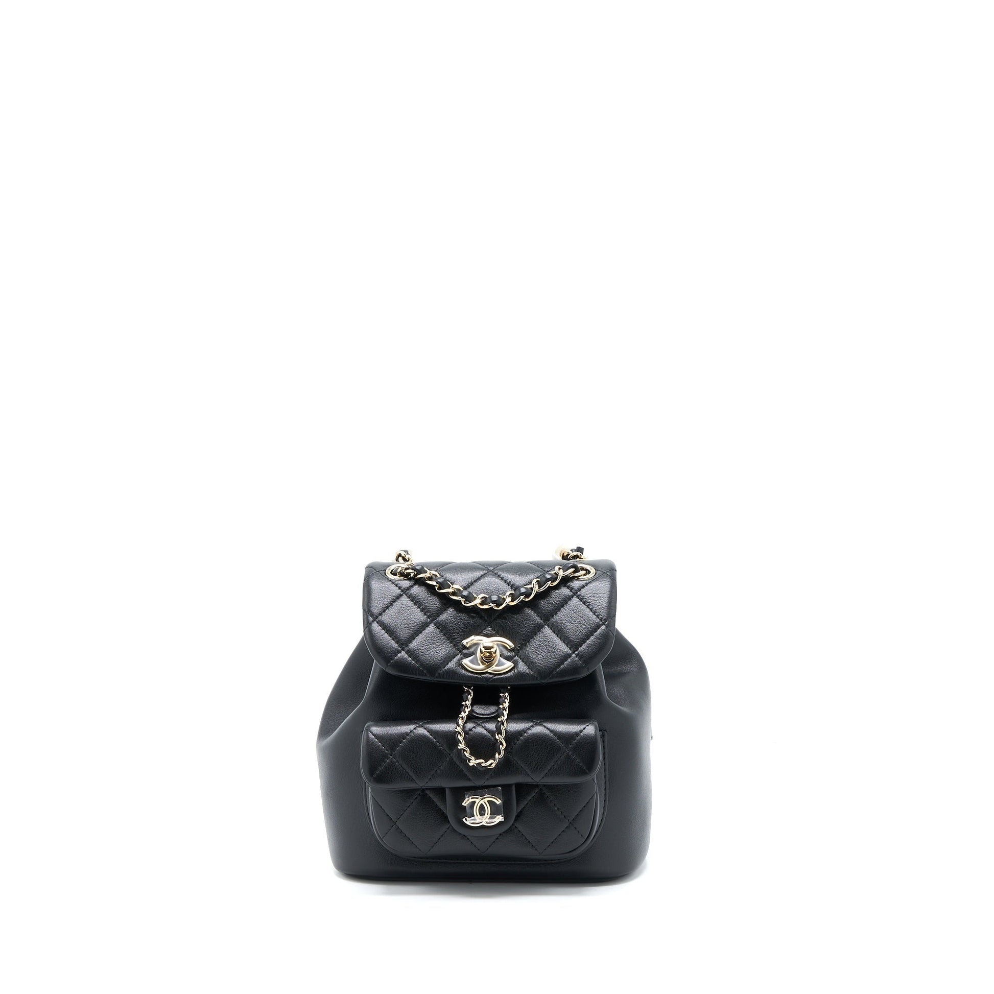 Chanel 23C Duma Backpack Calfskin LGHW Microchip Black